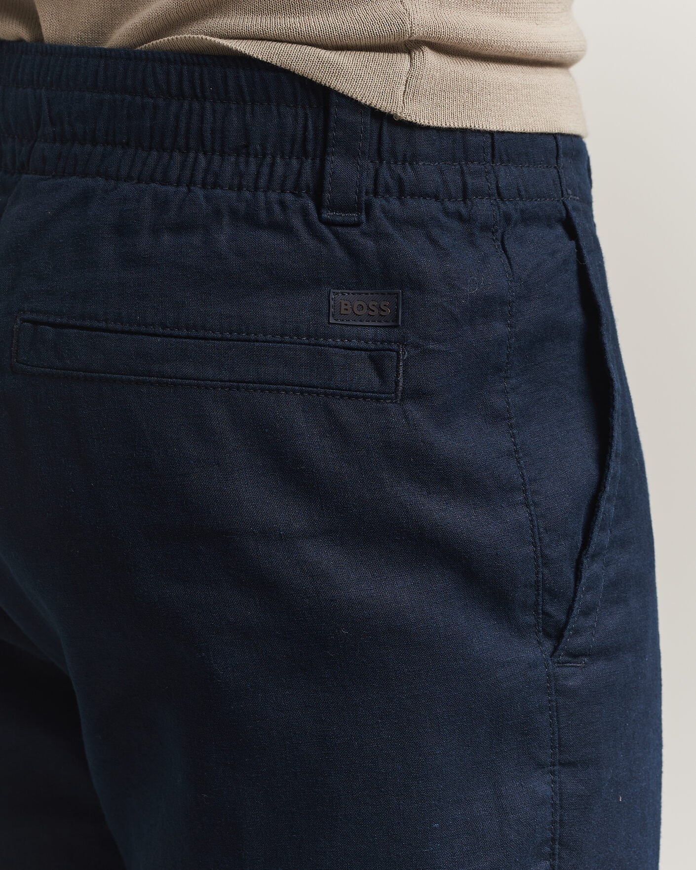 Uomini | Pantaloni | BOSS ORANGE | Sanderson Linen Pants Dark Blue