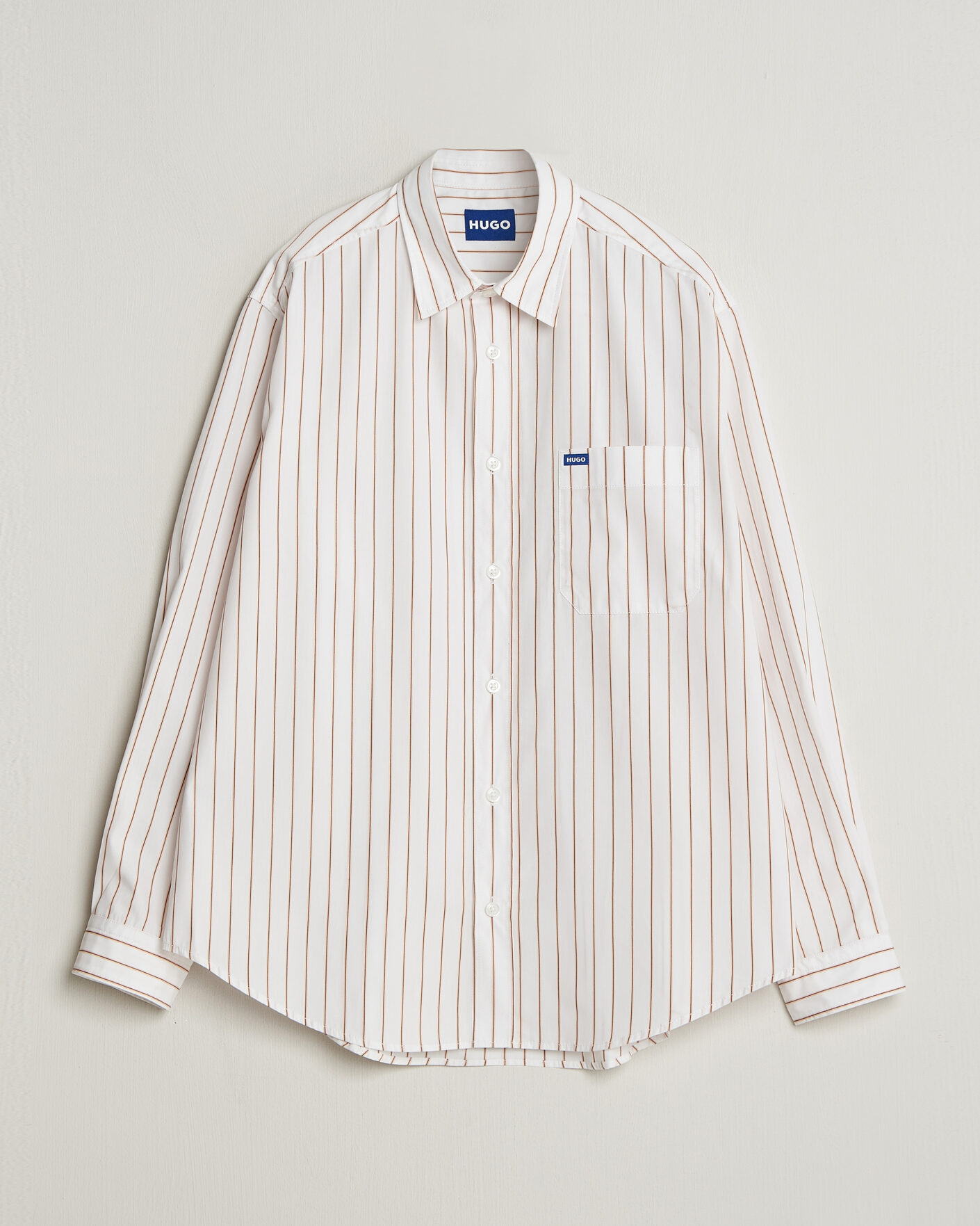 Uomini | Camicie | HUGO | Ebalto Striped Cotton Shirt Light Orange