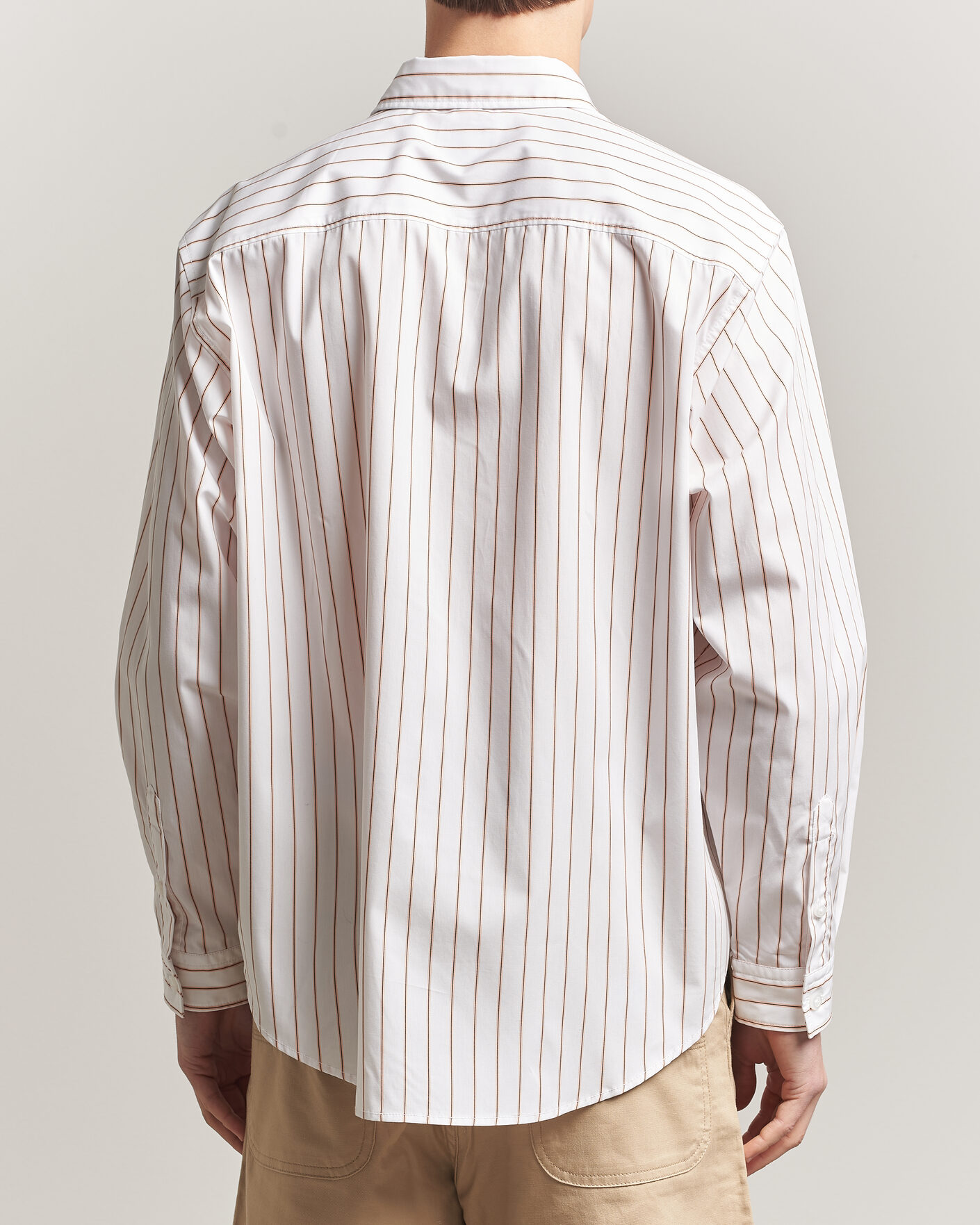 Uomini | Camicie | HUGO | Ebalto Striped Cotton Shirt Light Orange
