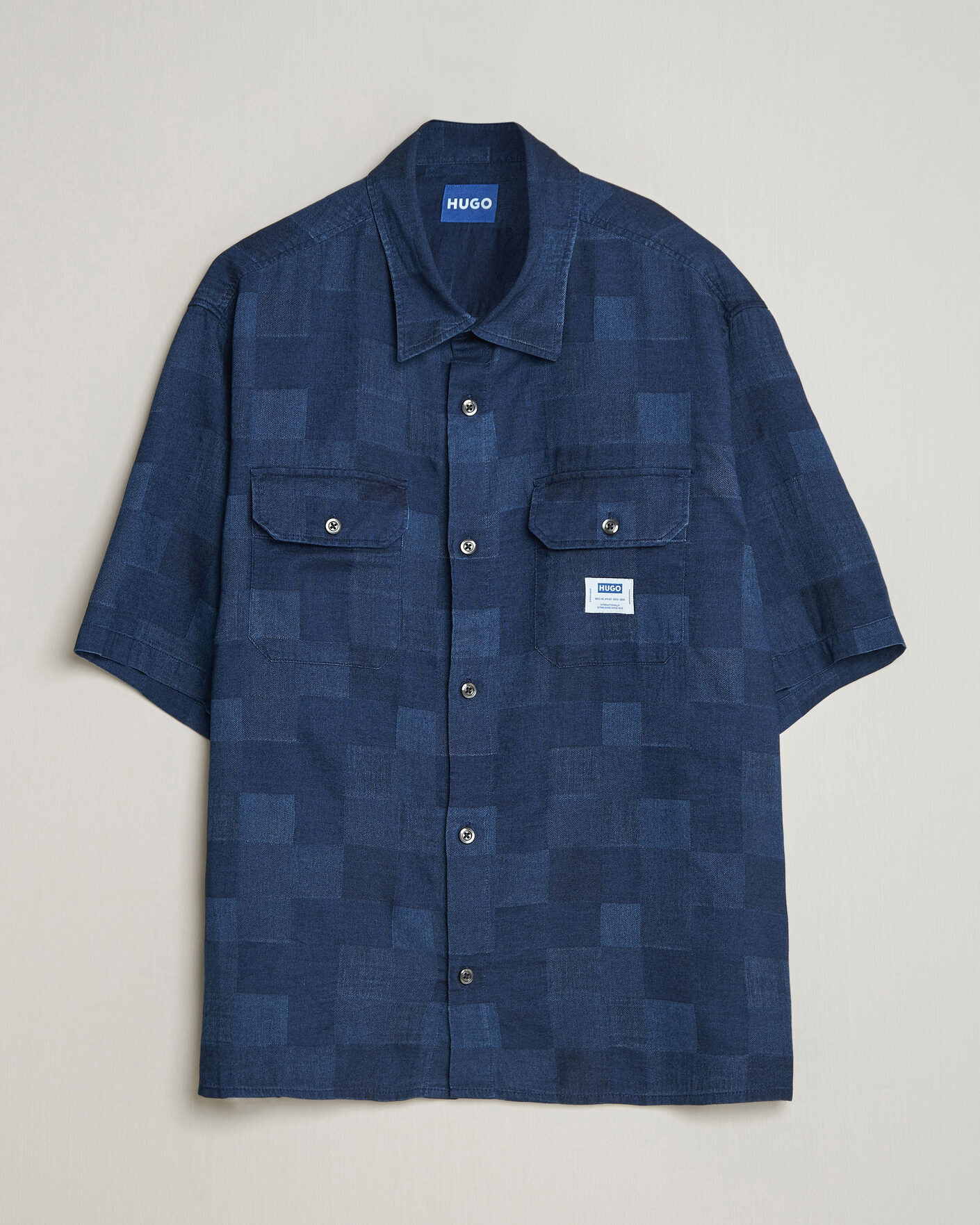 Uomini | Camicie | HUGO | Ekyno Workwear Short Sleeve Shirt Dark Blue