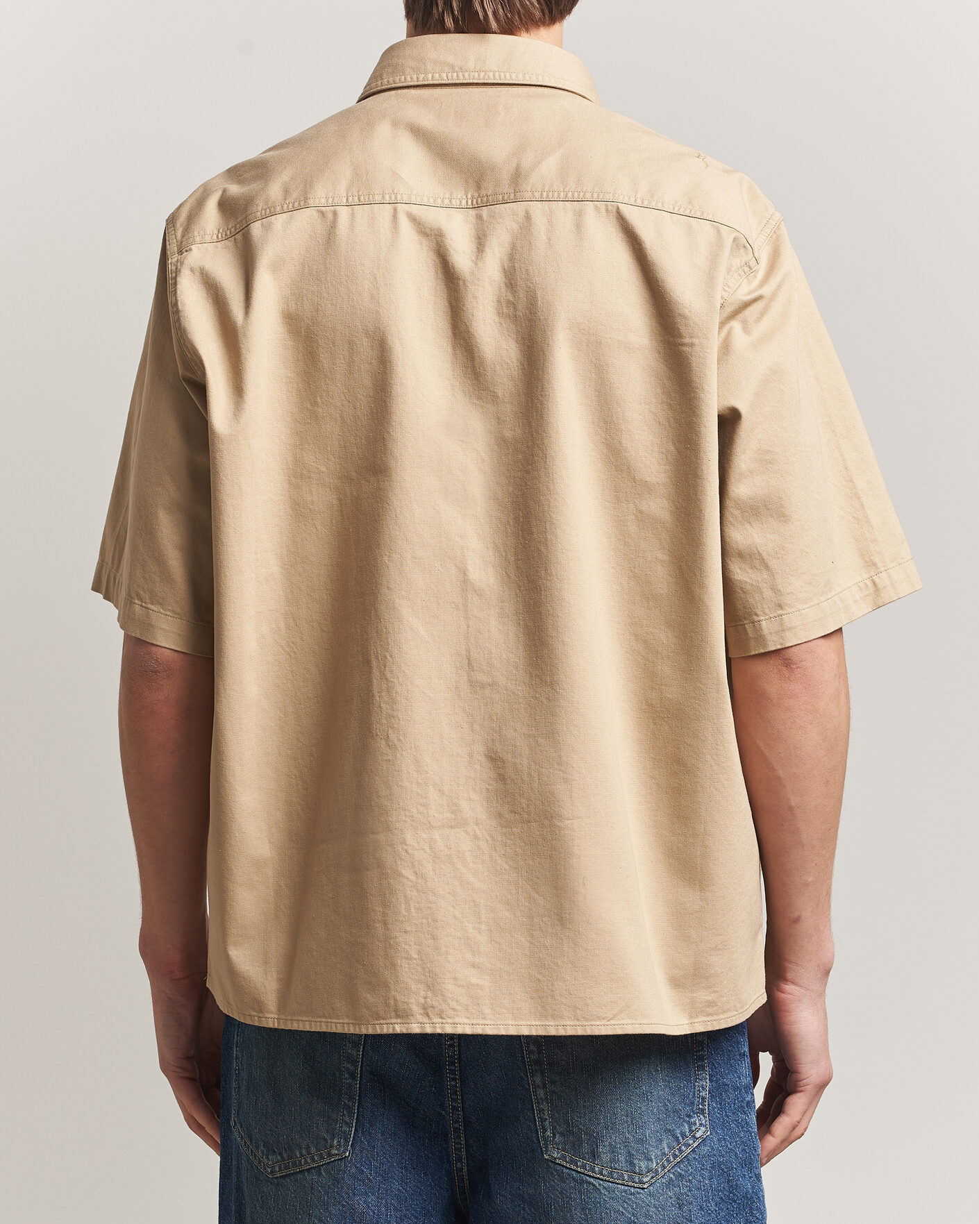 Uomini | Camicie | HUGO | Ebwin Workwear Short Sleeve Shirt Medium Beige