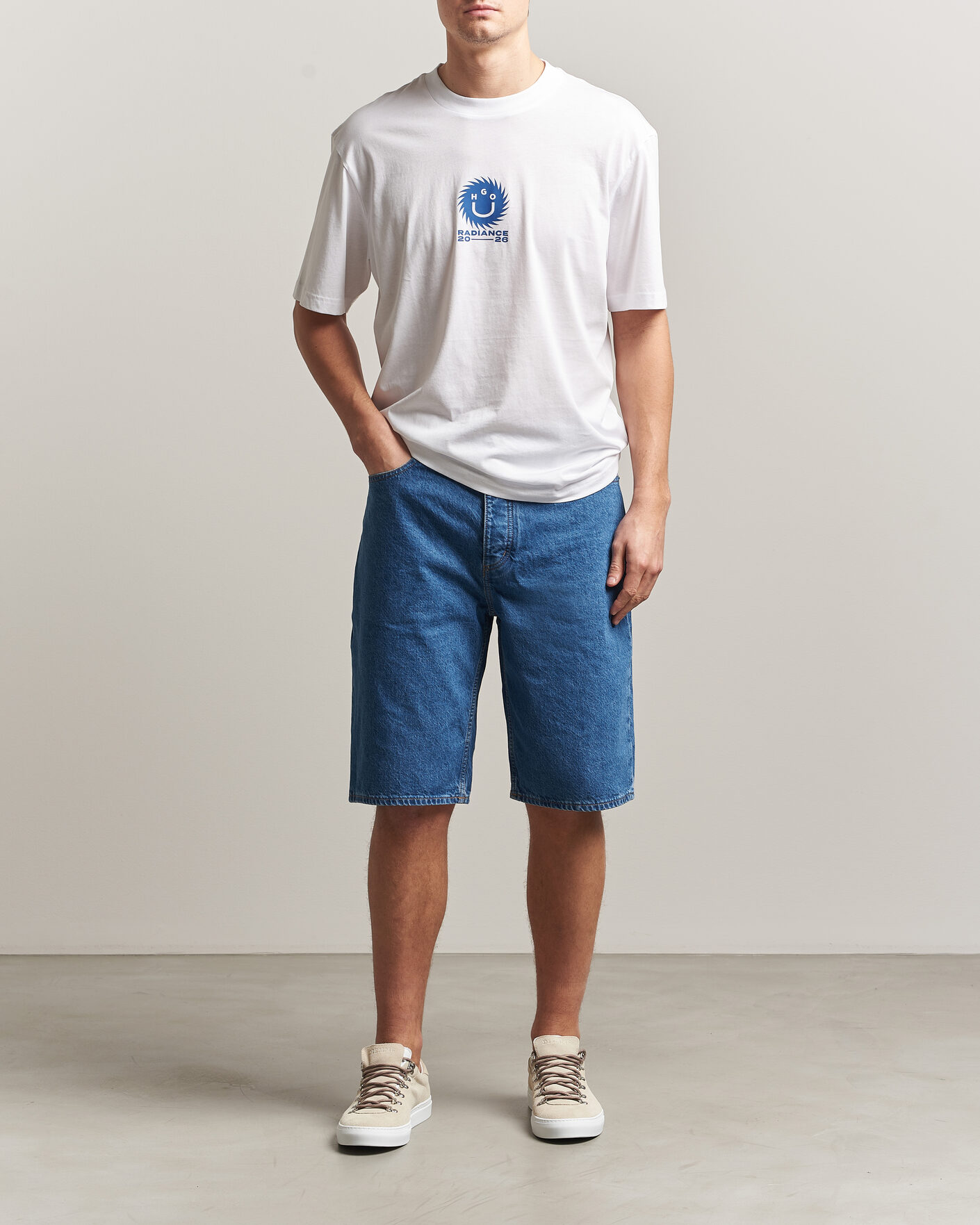 Uomini | T-shirt | HUGO | Nunarix Printed Crew Neck T-Shirt White