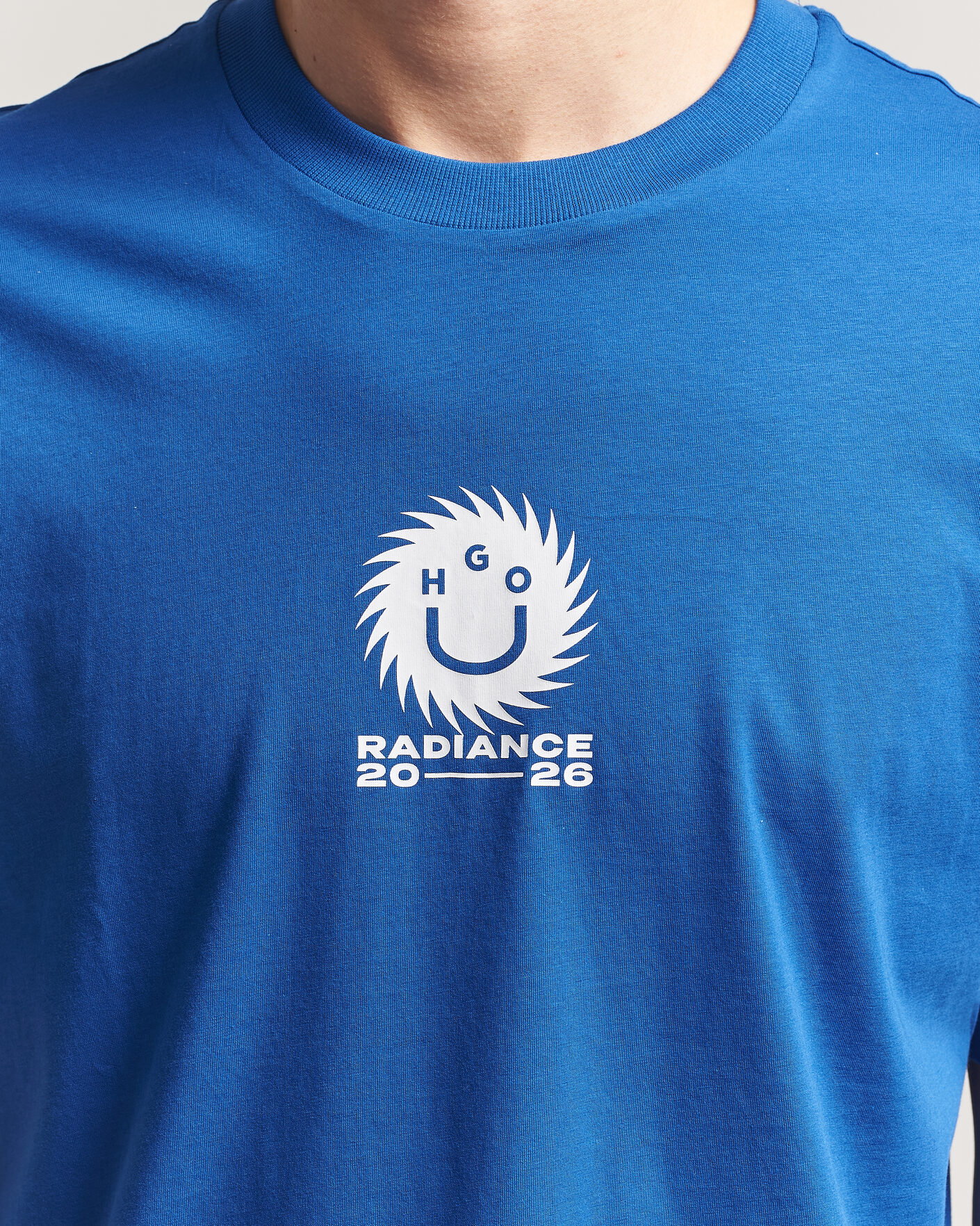 Uomini | T-shirt | HUGO | Nunarix Printed Crew Neck T-Shirt Open Blue