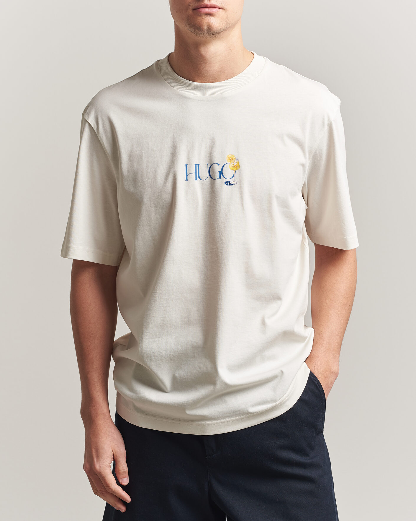 Uomini | T-shirt | HUGO | Nulaxo Printed Crew Neck T-Shirt Open White