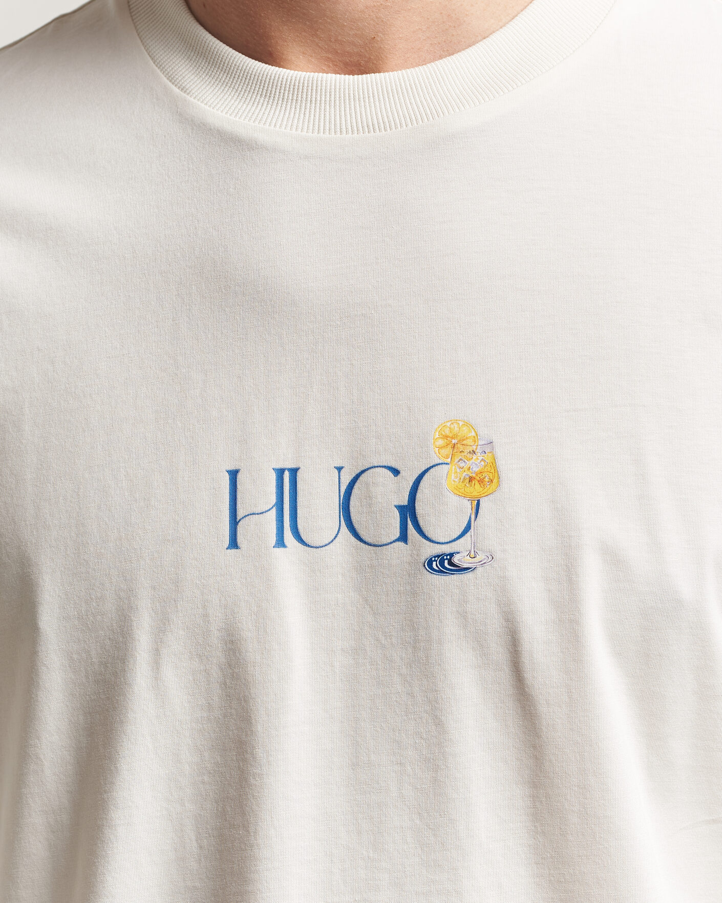 Uomini | T-shirt | HUGO | Nulaxo Printed Crew Neck T-Shirt Open White