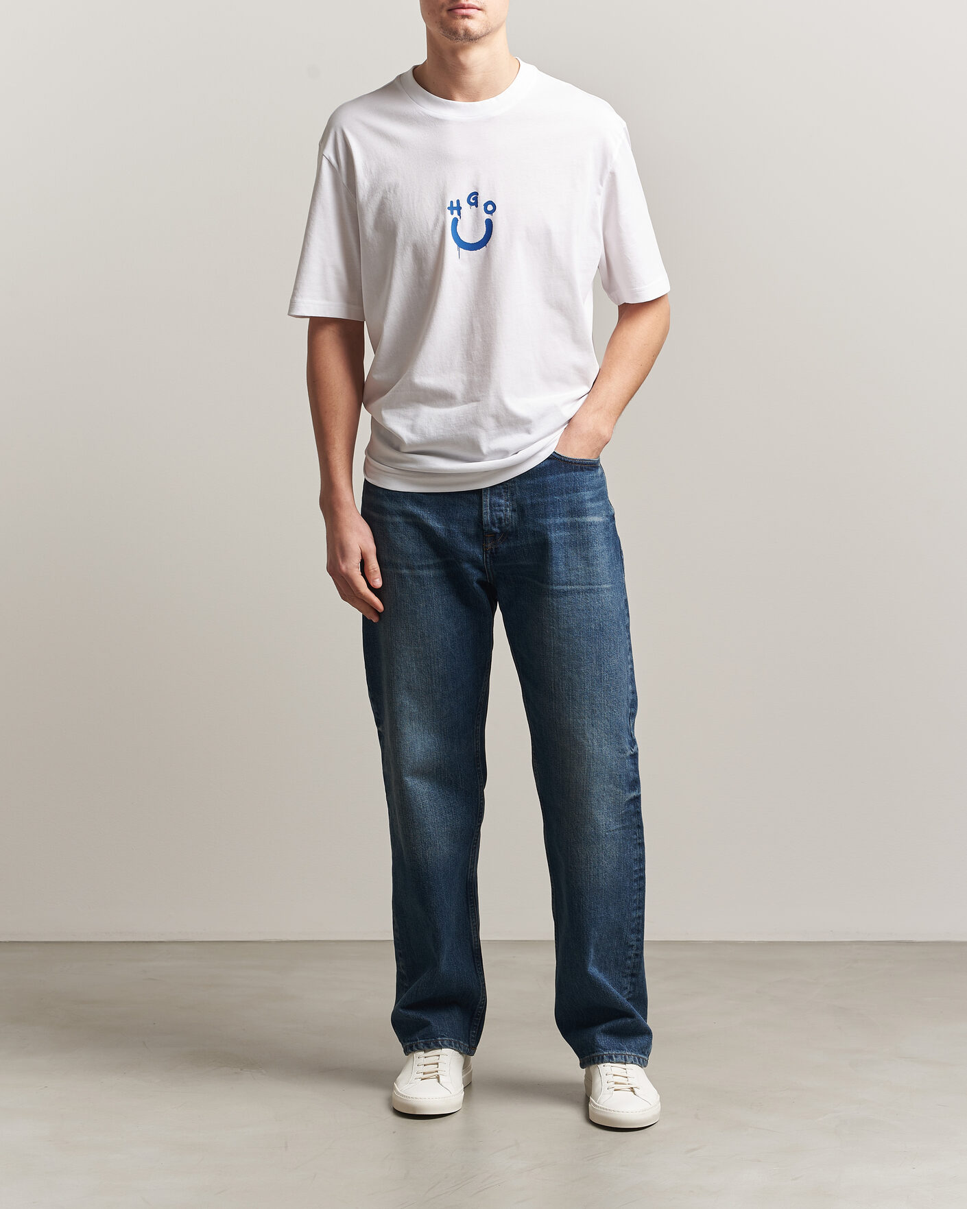 Uomini | T-shirt | HUGO | Norizom Printed Crew Neck T-Shirt White