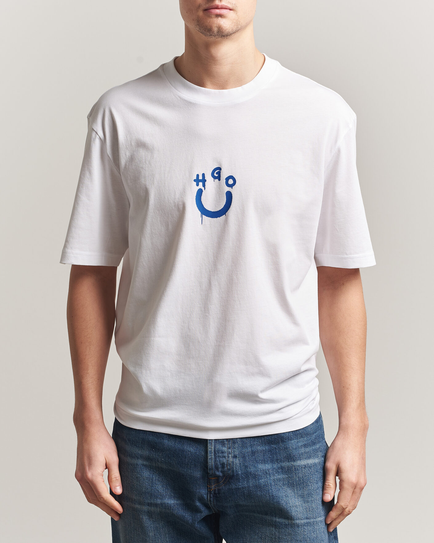 Uomini | T-shirt | HUGO | Norizom Printed Crew Neck T-Shirt White