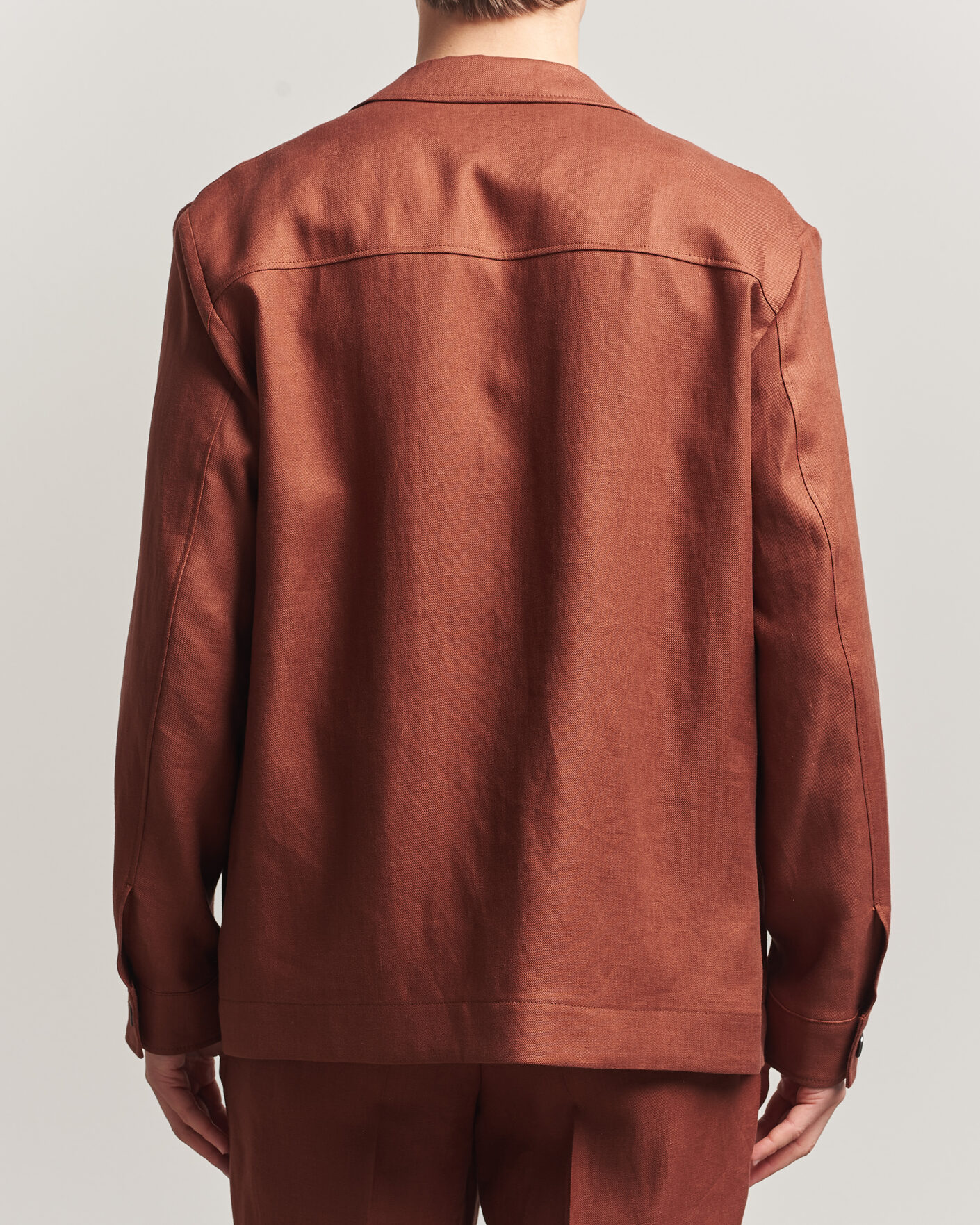 Uomini | Camicie | BOSS CAMEL | Corvin Linen Overshirt Medium Brown
