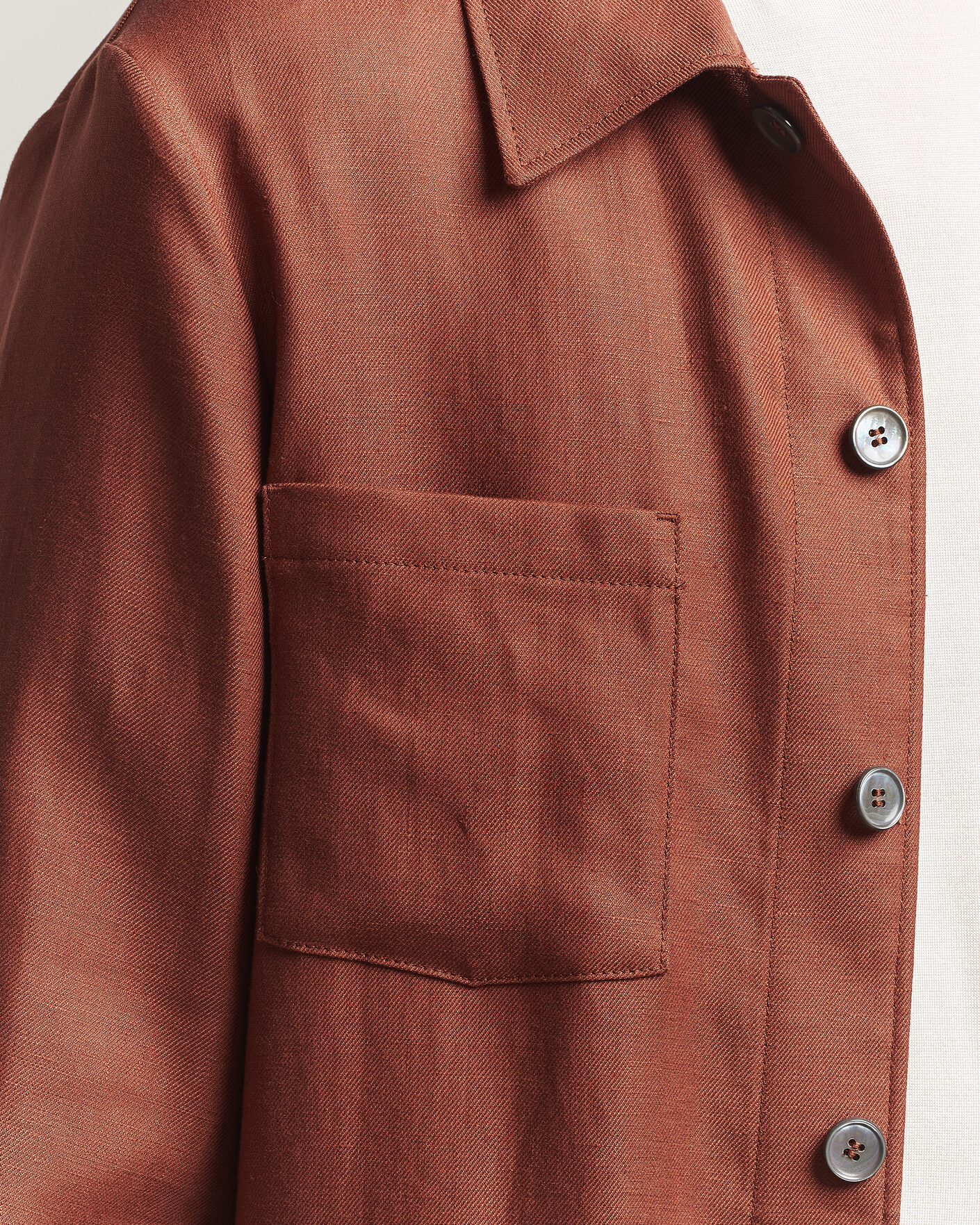 Uomini | Camicie | BOSS CAMEL | Corvin Linen Overshirt Medium Brown