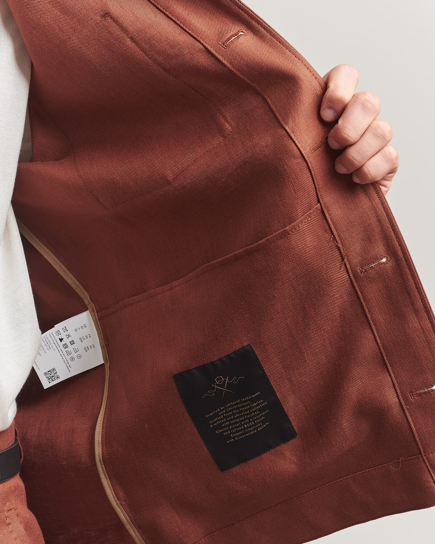 Uomini | Camicie | BOSS CAMEL | Corvin Linen Overshirt Medium Brown