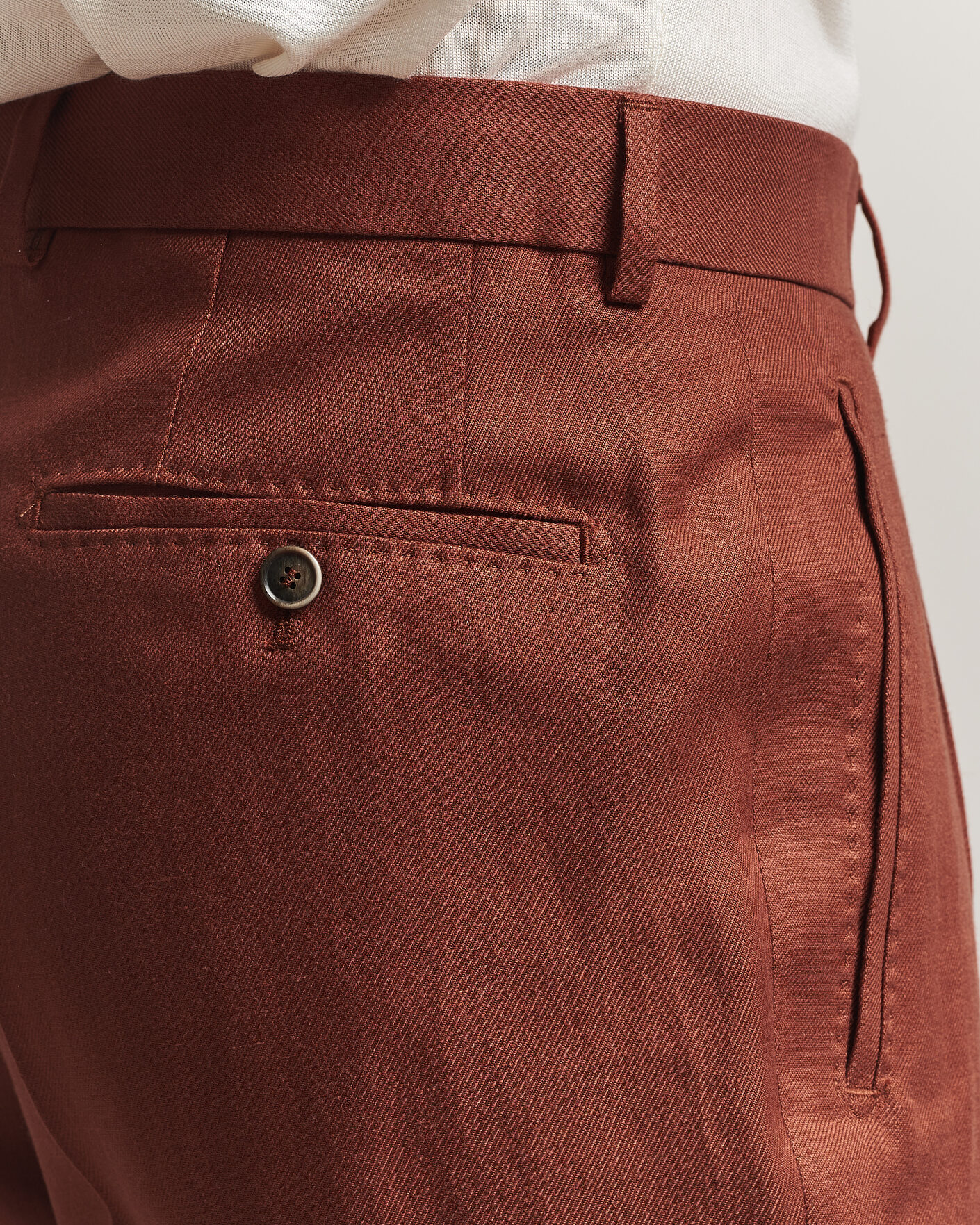 Uomini | Pantaloni | BOSS CAMEL | Peet Linen Pleated Trousers Rust