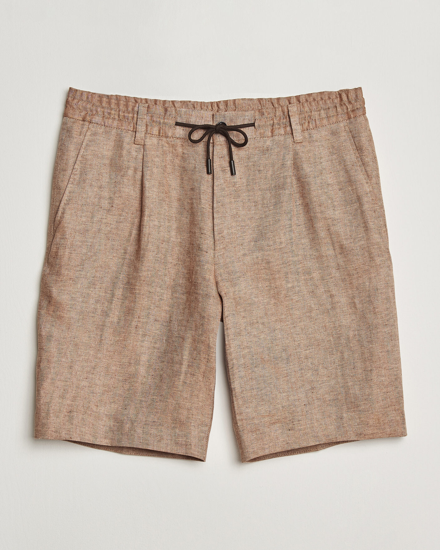 Uomini | Pantaloncini | BOSS CAMEL | Peet Linen Drawstring Shorts Medium Beige