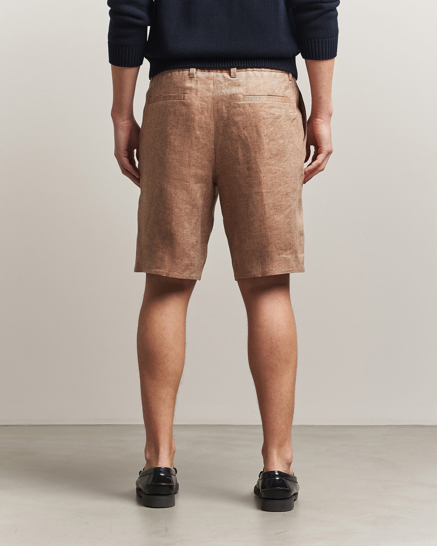 Uomini | Pantaloncini | BOSS CAMEL | Peet Linen Drawstring Shorts Medium Beige