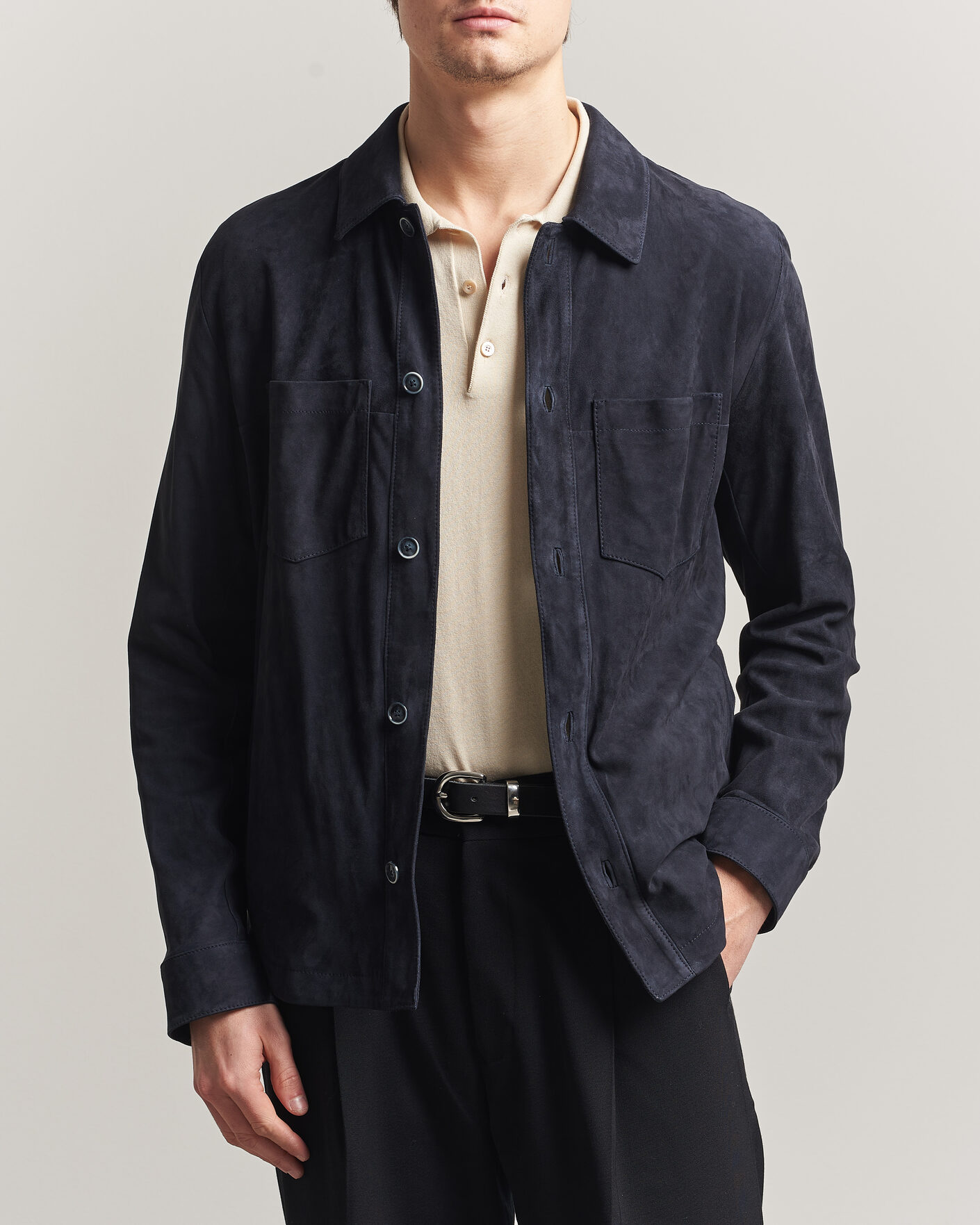 Uomini | Giacche | BOSS CAMEL | Mando Suede Jacket Dark Blue