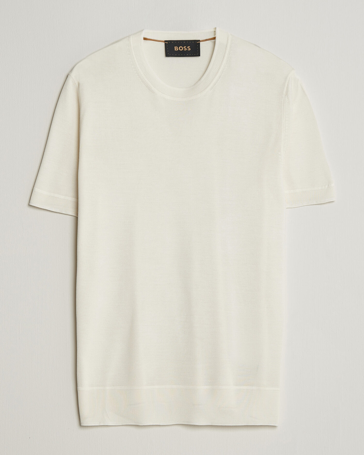 Uomini | T-shirt | BOSS CAMEL | Nottano Silk Knitted T-Shirt Open White