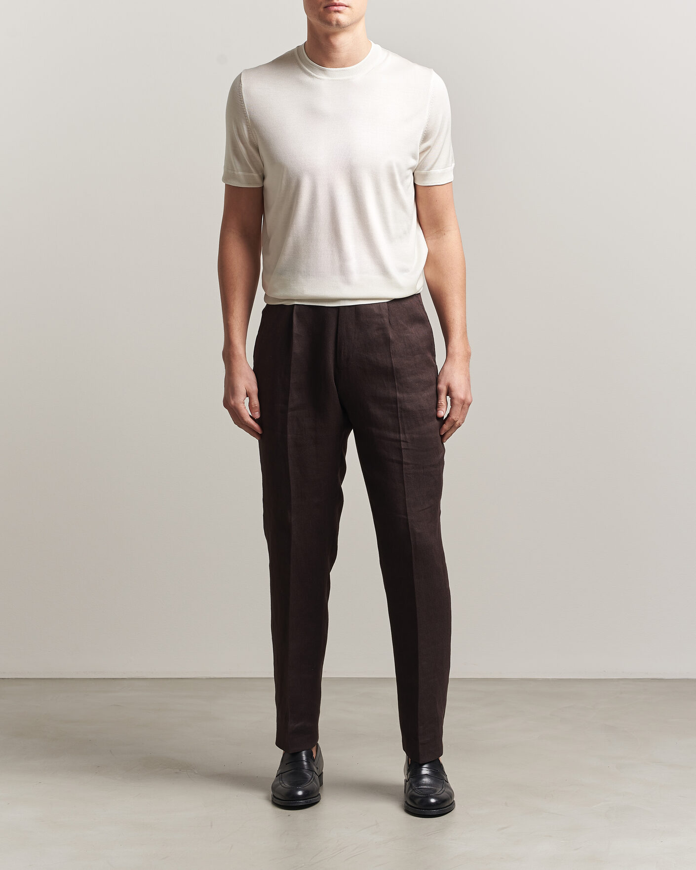 Uomini | T-shirt | BOSS CAMEL | Nottano Silk Knitted T-Shirt Open White