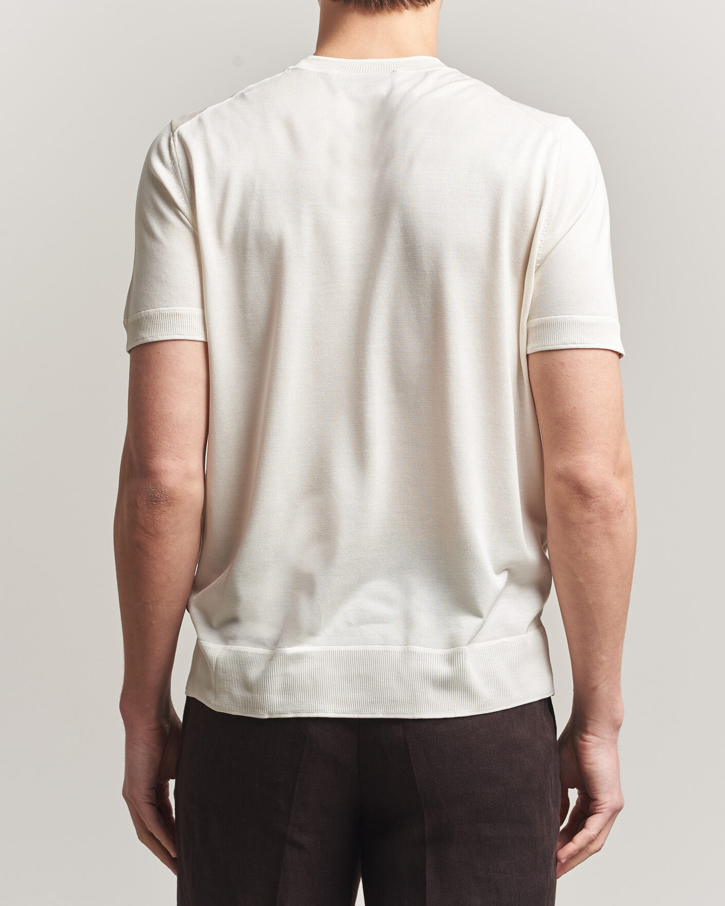 Uomini | T-shirt | BOSS CAMEL | Nottano Silk Knitted T-Shirt Open White