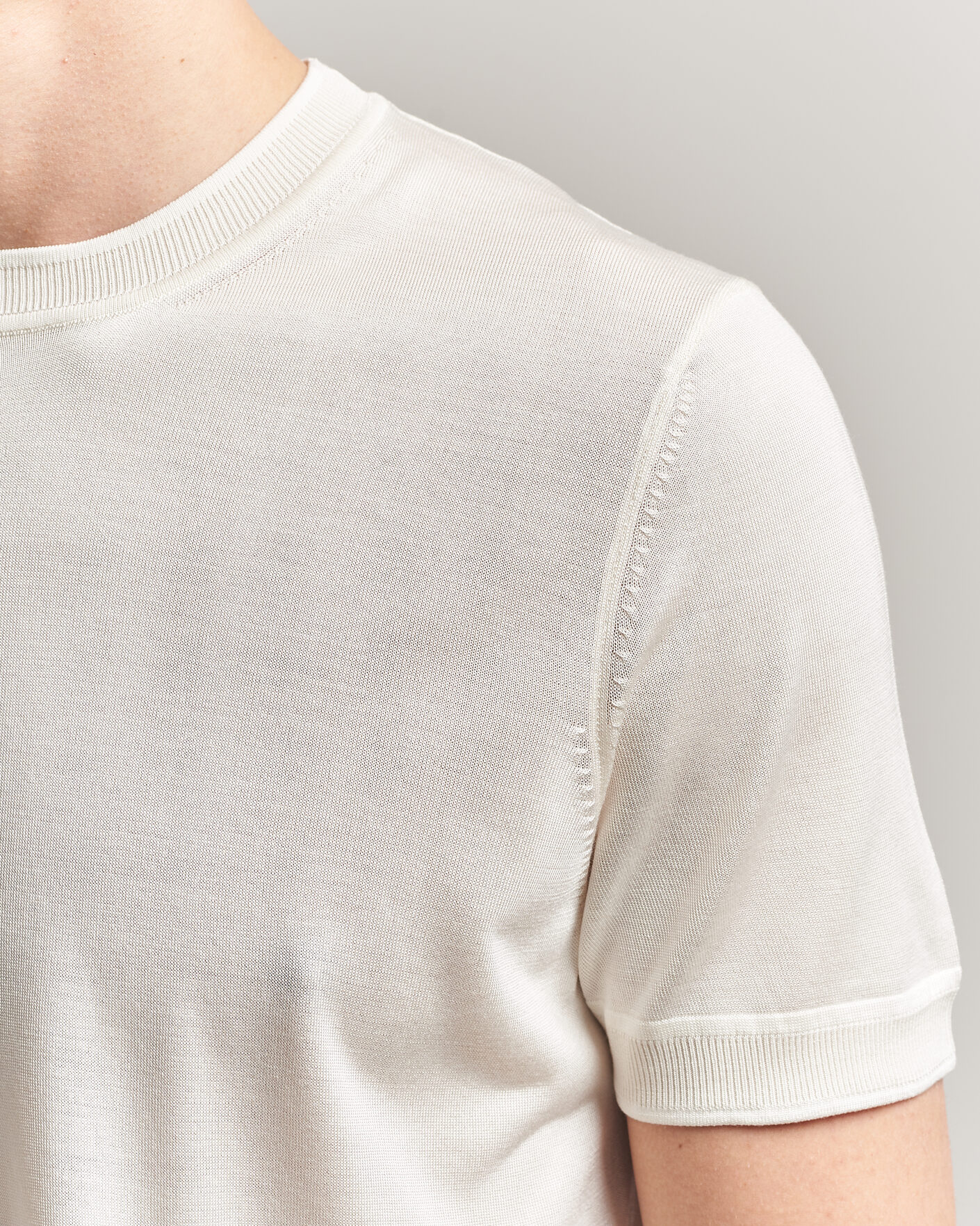 Uomini | T-shirt | BOSS CAMEL | Nottano Silk Knitted T-Shirt Open White
