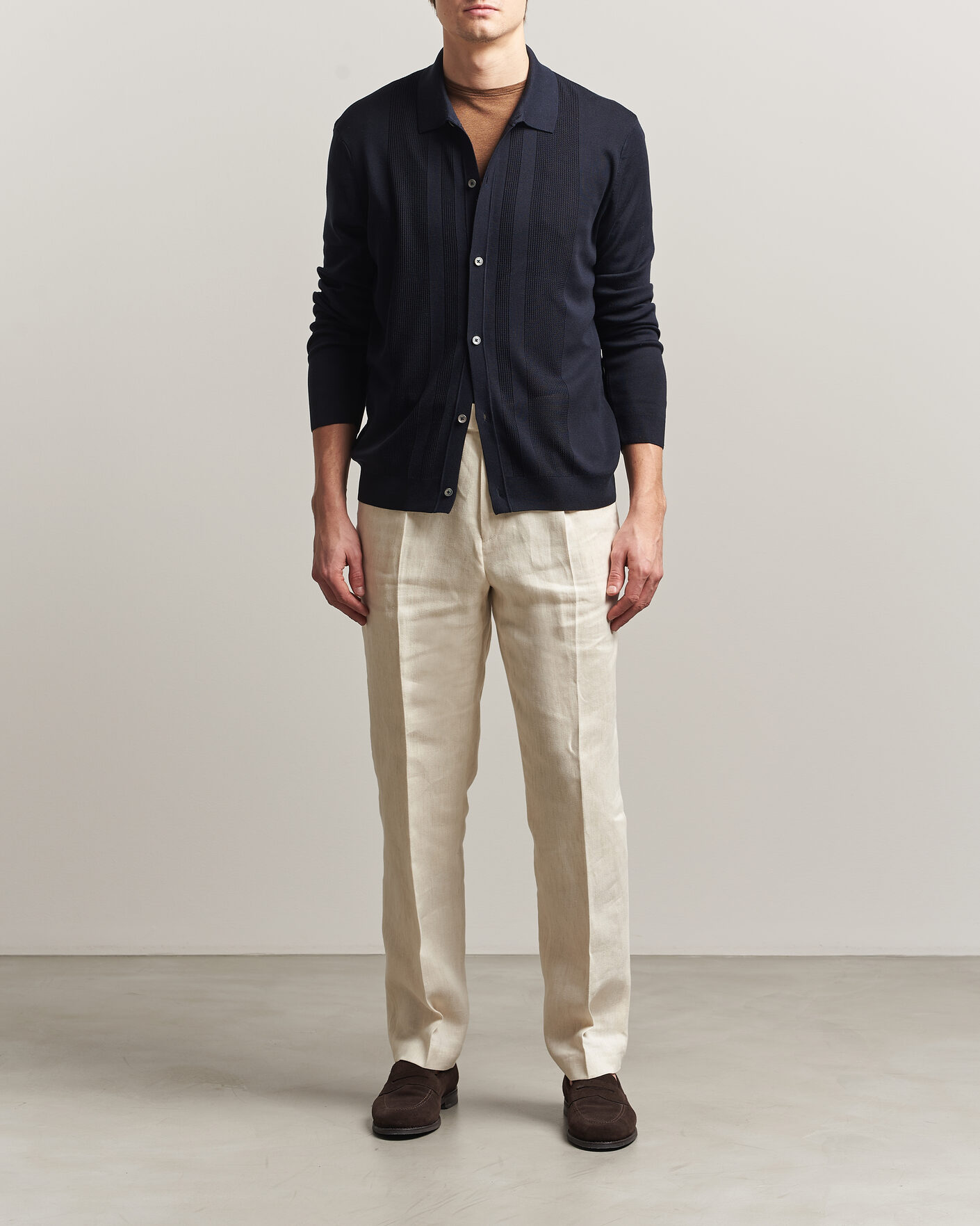 Uomini | Maglieria | BOSS CAMEL | Nicolo Silk Knitted Cardigan Dark Blue