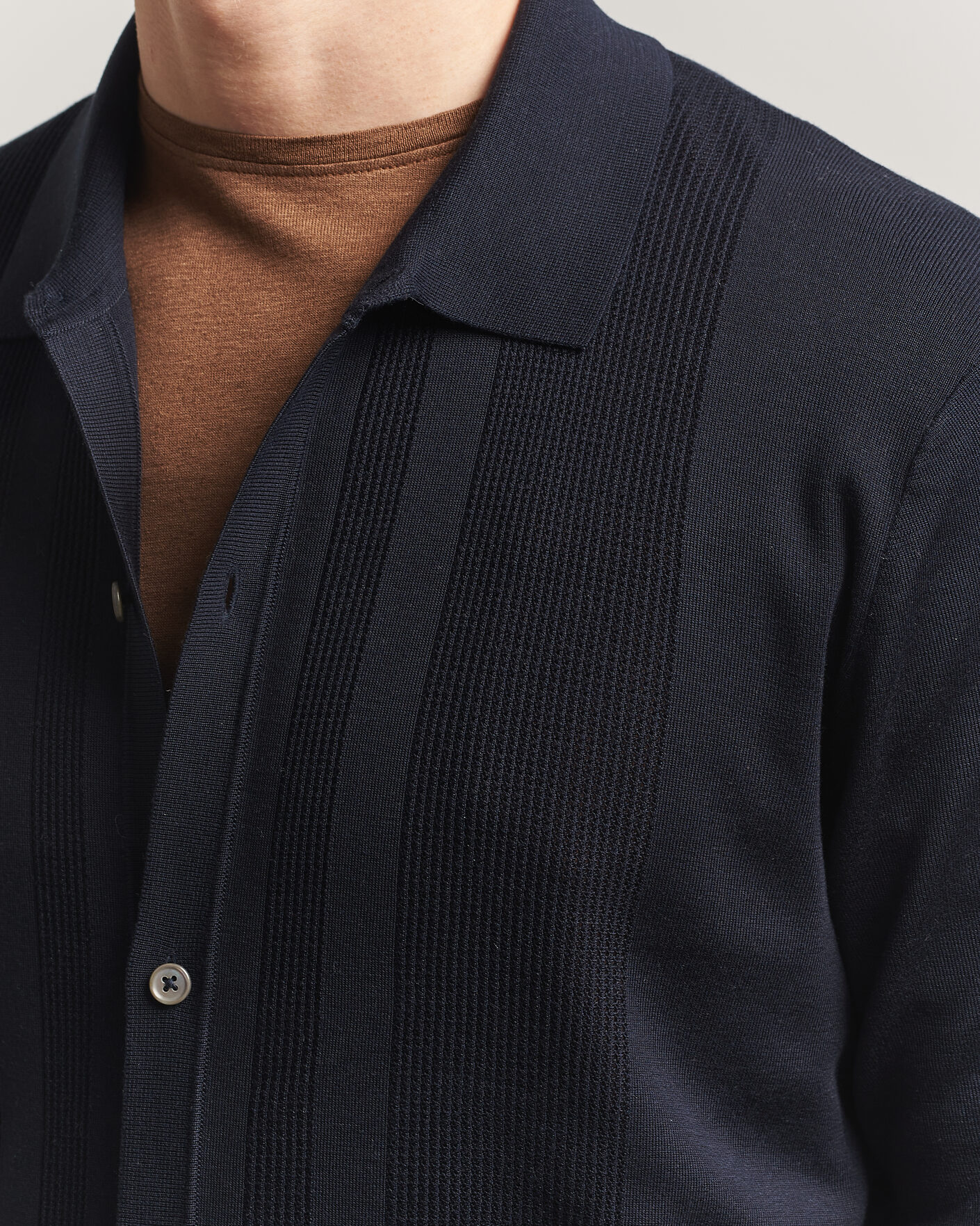 Uomini | Maglieria | BOSS CAMEL | Nicolo Silk Knitted Cardigan Dark Blue