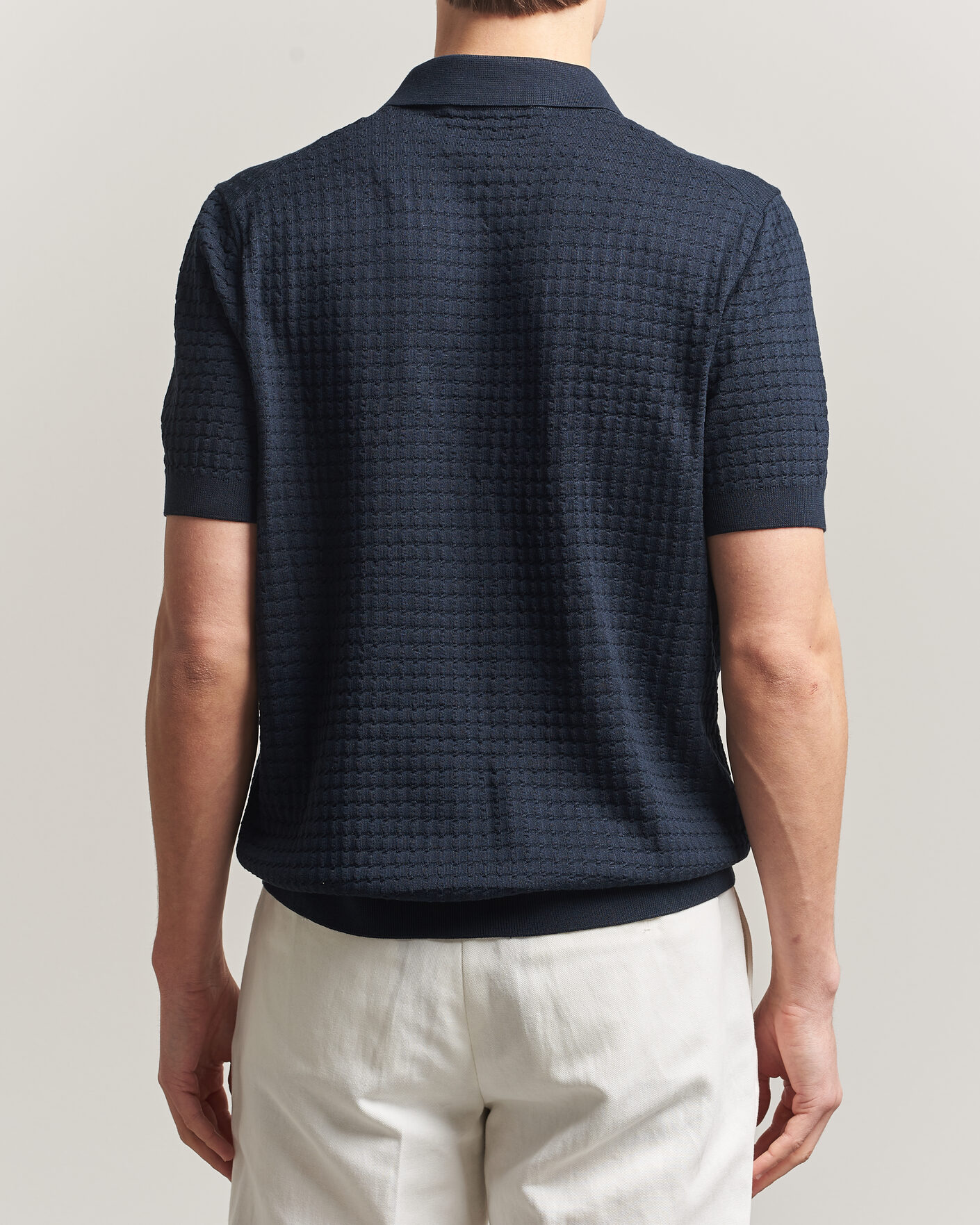 Uomini | Polo | BOSS CAMEL | Nadalione Silk/Cotton Knitted Polo Dark Blue