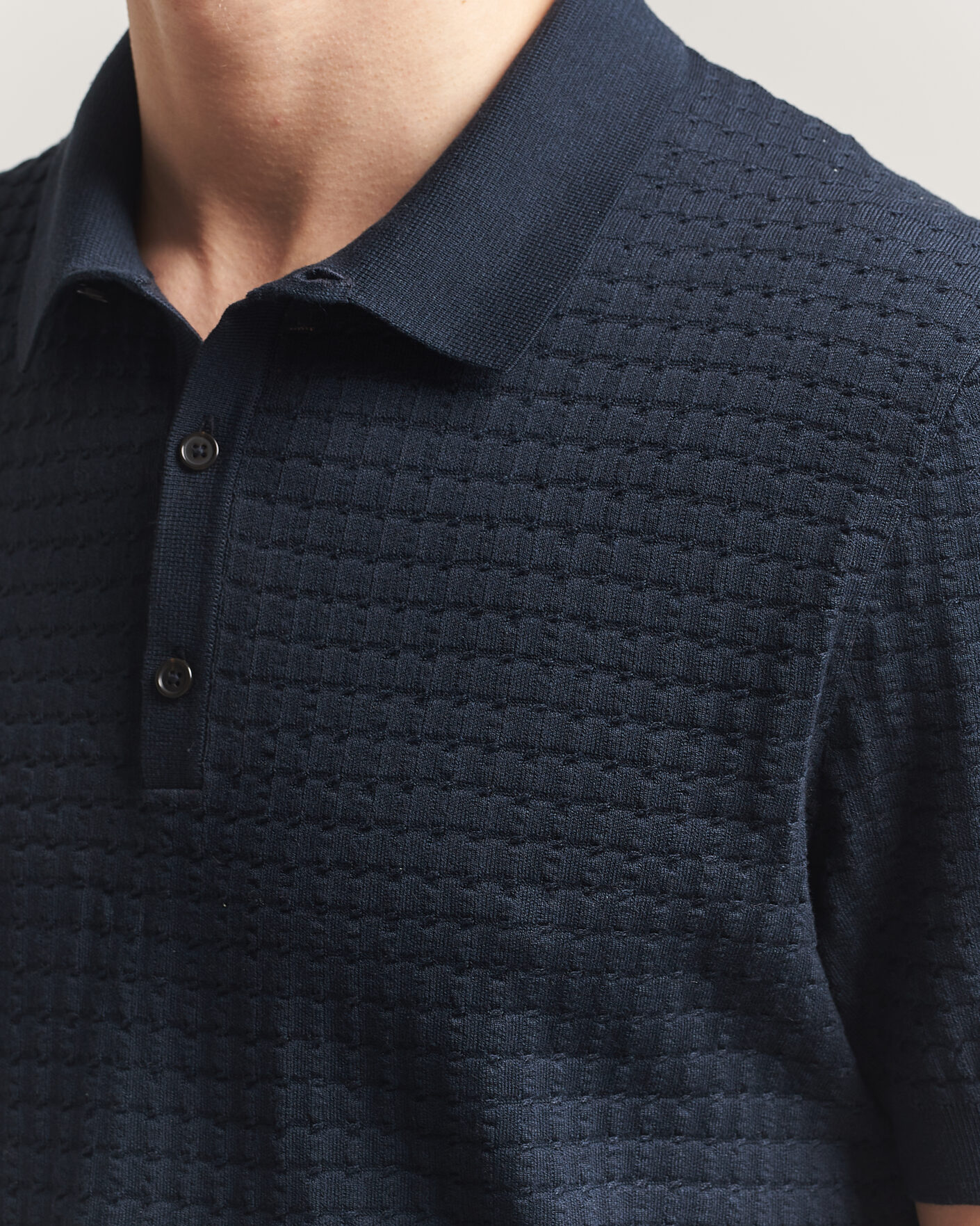 Uomini | Polo | BOSS CAMEL | Nadalione Silk/Cotton Knitted Polo Dark Blue