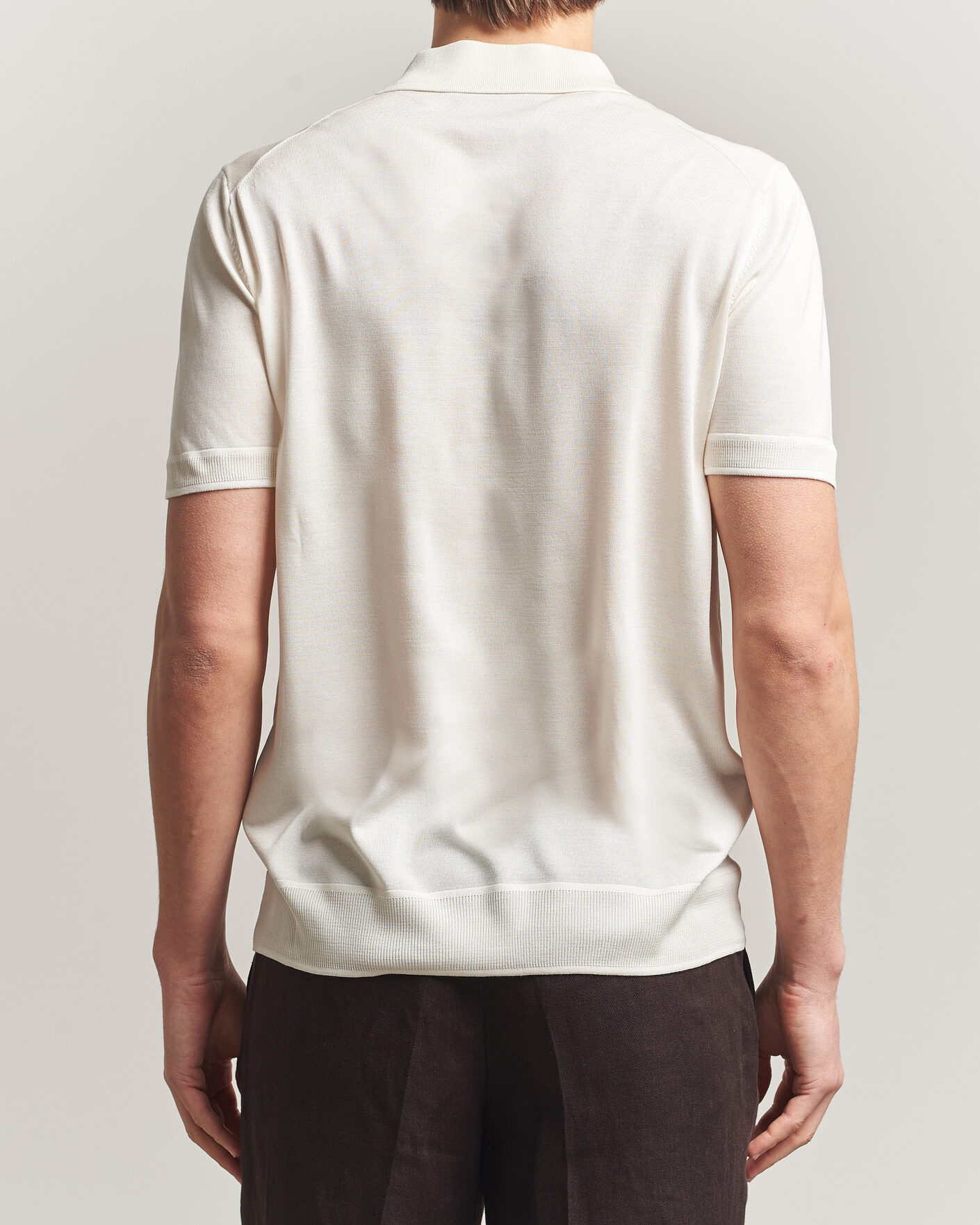 Uomini | Polo | BOSS CAMEL | Novo Silk Knitted Polo Open White