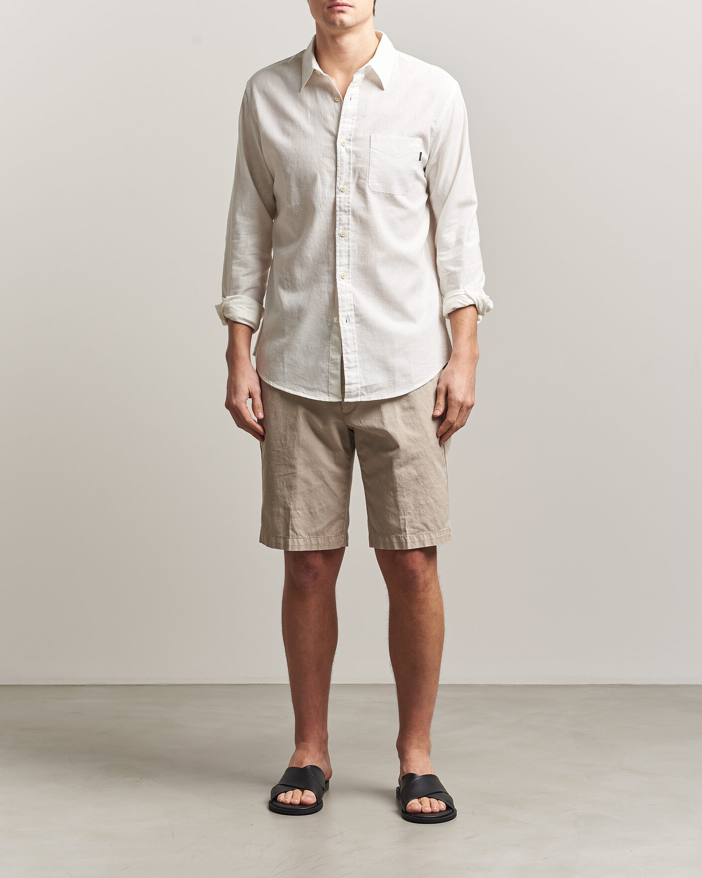 Uomini | Camicie | Dockers | Slim Linen/Cotton Shirt Undyed
