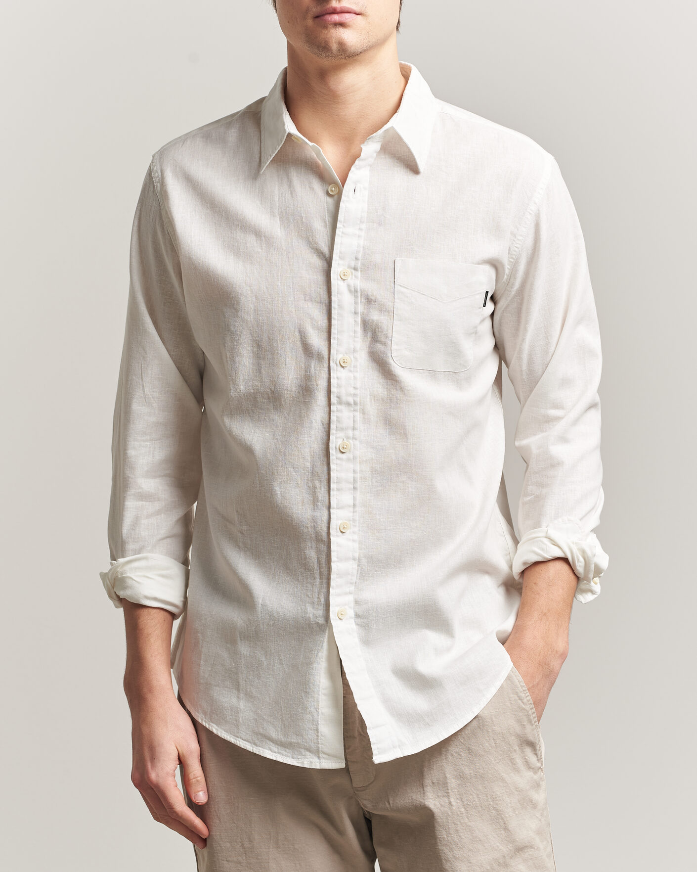 Uomini | Camicie | Dockers | Slim Linen/Cotton Shirt Undyed