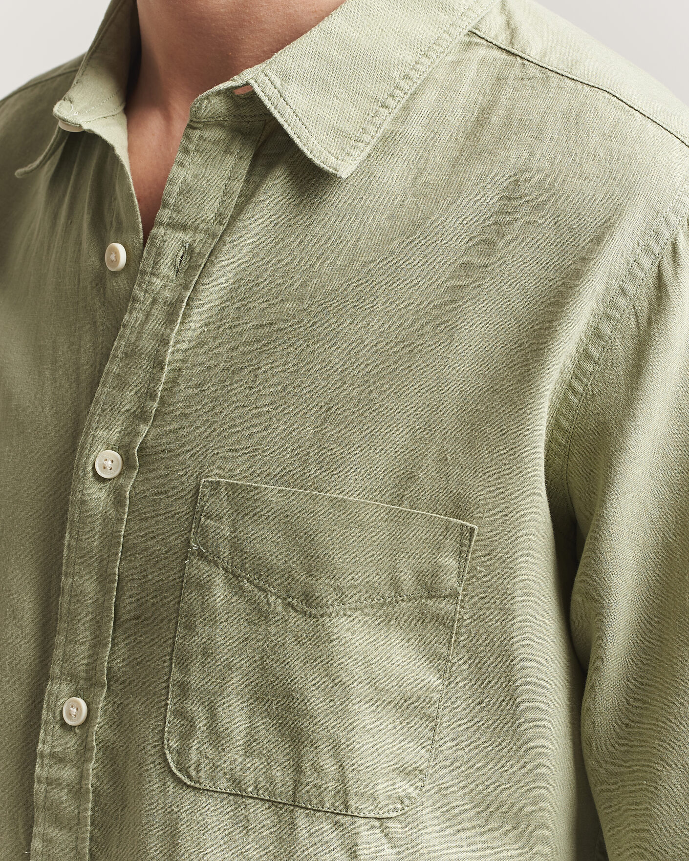 Uomini | Camicie | Dockers | Slim Linen/Cotton Shirt Tea