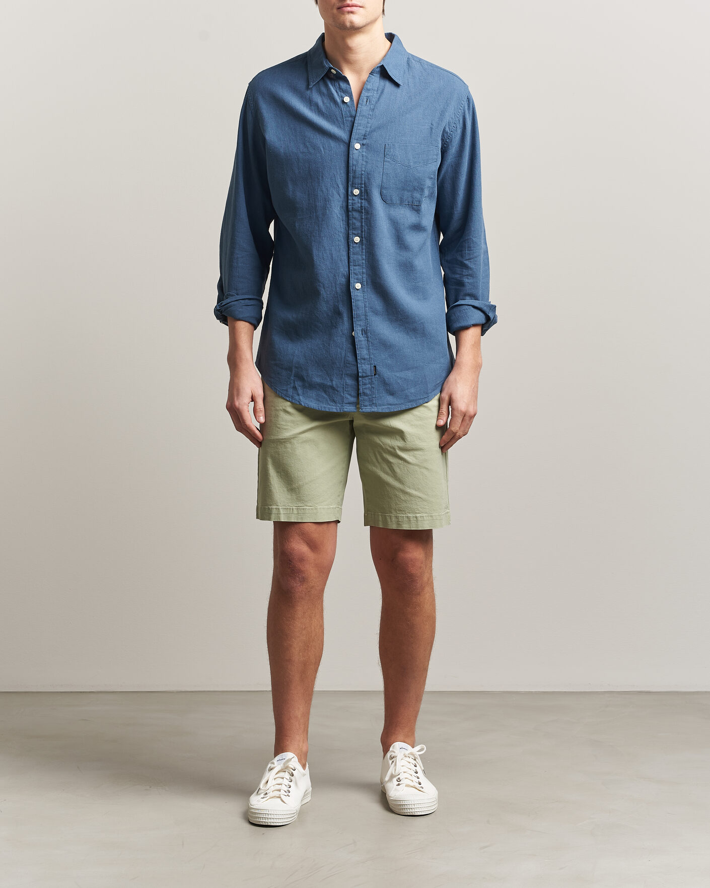 Uomini | Camicie | Dockers | Slim Linen/Cotton Shirt Bering Sea
