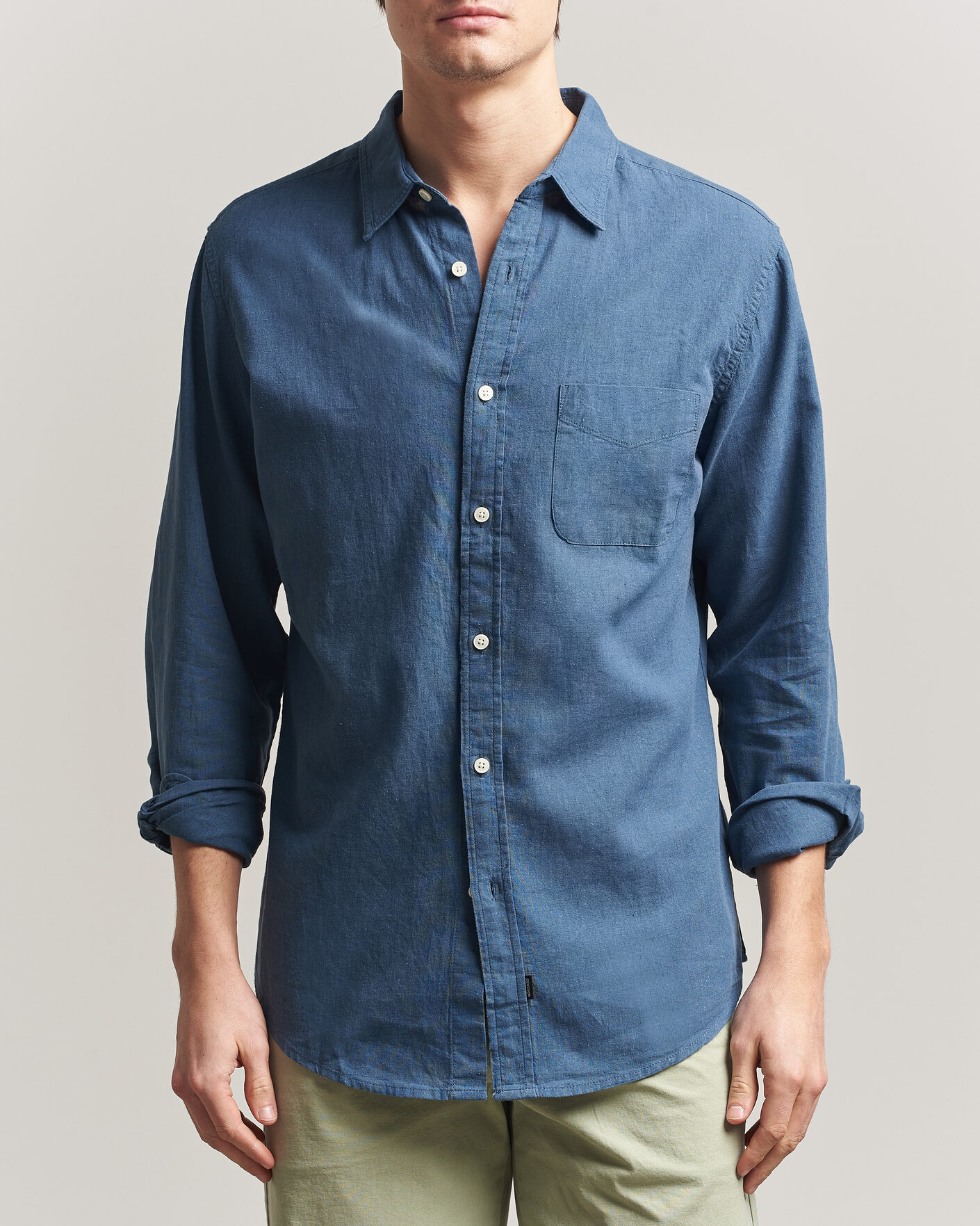 Uomini | Camicie | Dockers | Slim Linen/Cotton Shirt Bering Sea