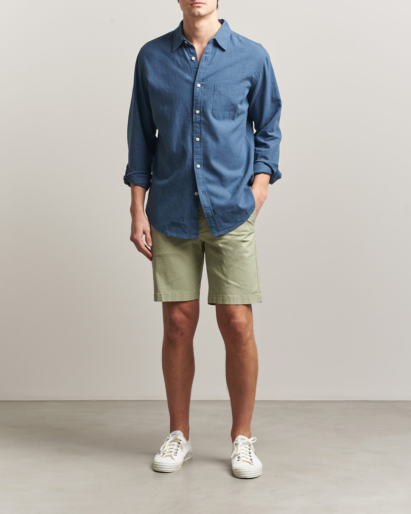Uomini | Pantaloncini | Dockers | Slim Cotton/Linen Shorts Tea