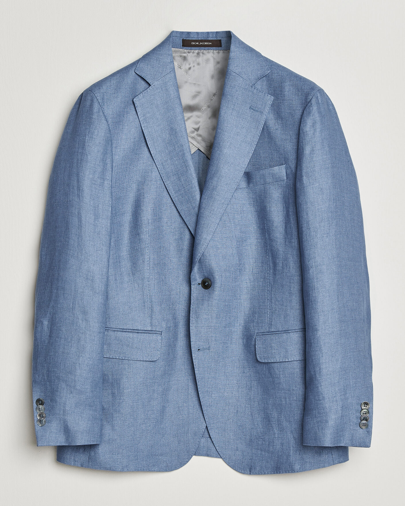 Uomini | Blazers | Oscar Jacobson | Ferry Soft Linen Blazer Light Blue