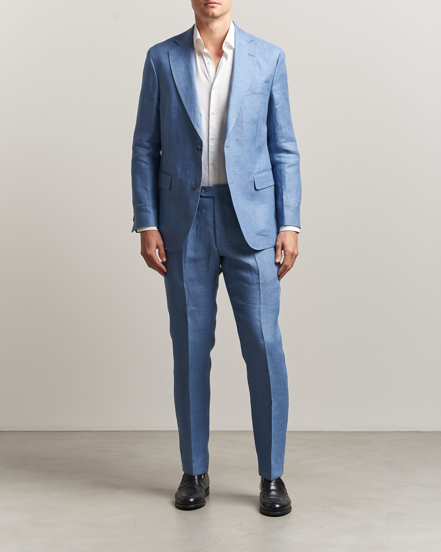 Uomini | Blazers | Oscar Jacobson | Ferry Soft Linen Blazer Light Blue