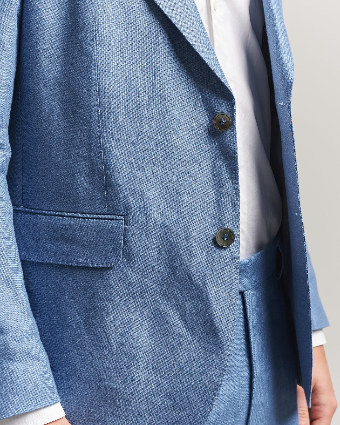 Uomini | Blazers | Oscar Jacobson | Ferry Soft Linen Blazer Light Blue