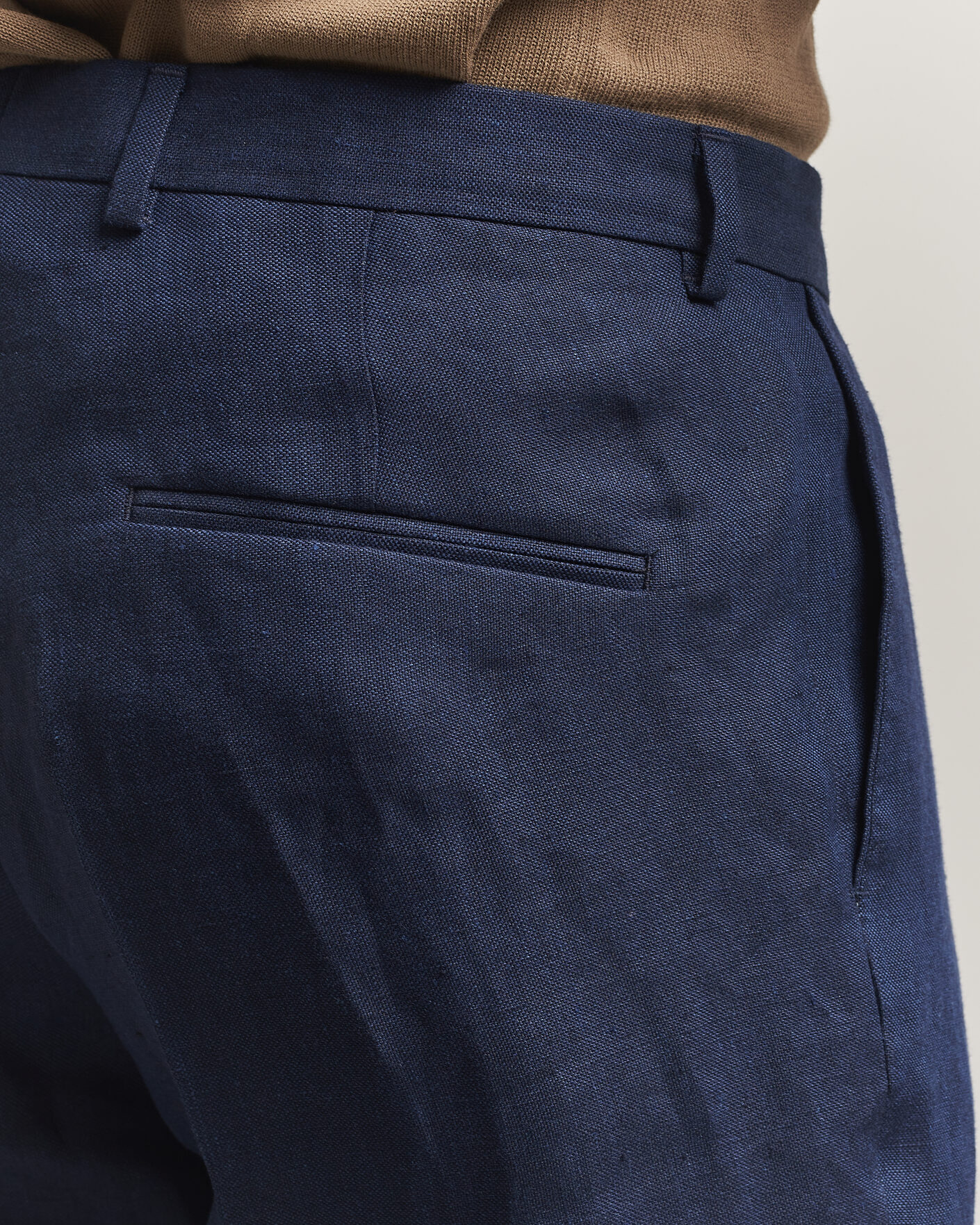 Uomini | Pantaloni | Oscar Jacobson | Dandy Linen Trousers Navy