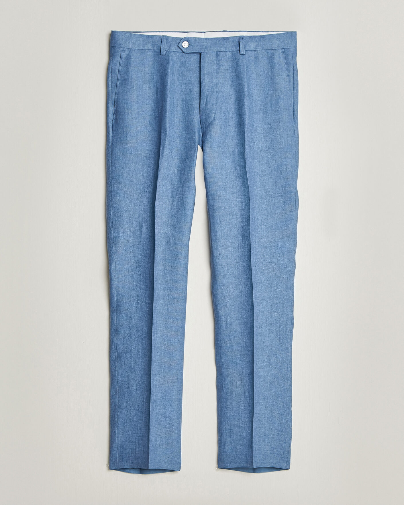 Uomini | Pantaloni | Oscar Jacobson | Dandy Linen Trousers Light Blue