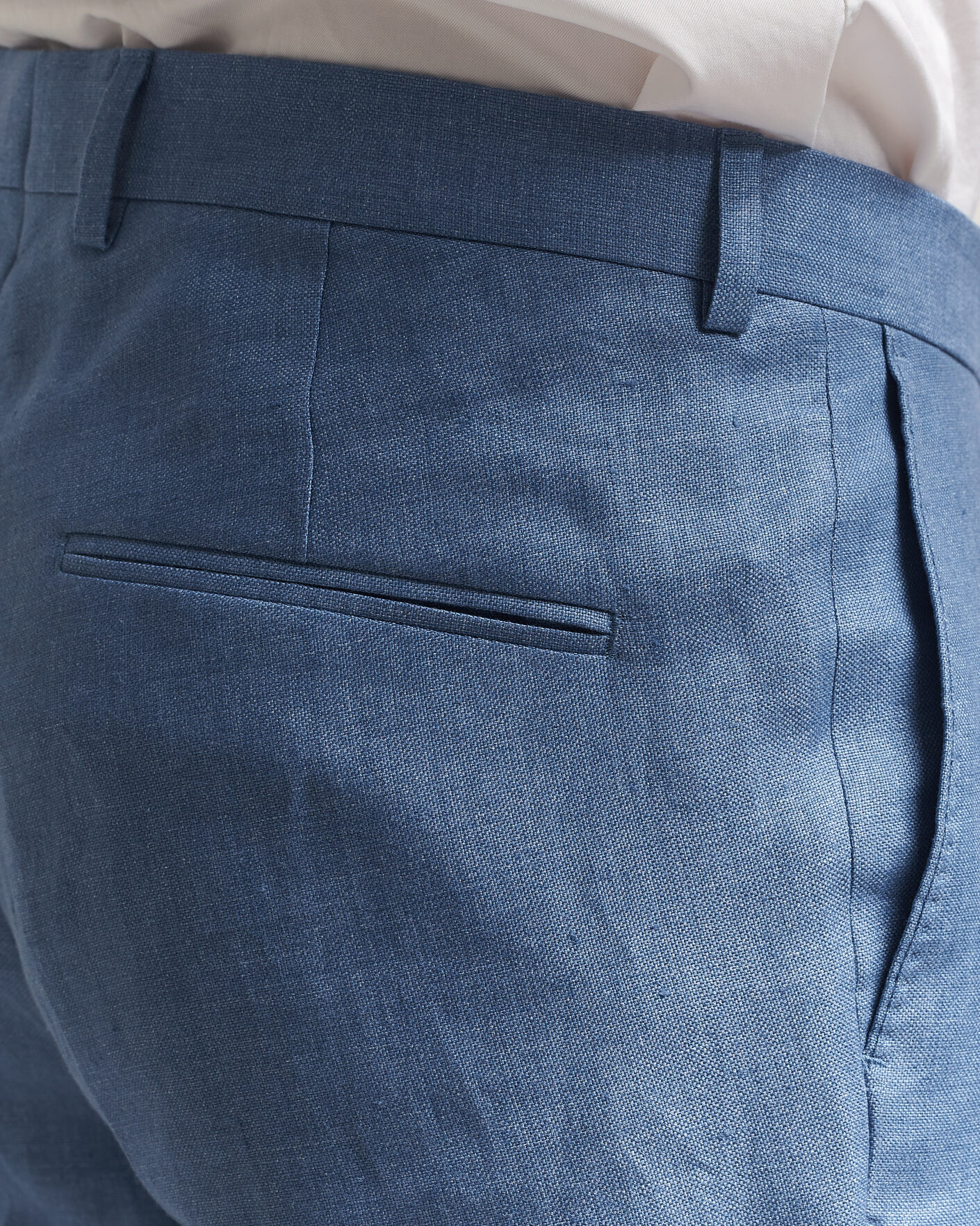Uomini | Pantaloni | Oscar Jacobson | Dandy Linen Trousers Light Blue