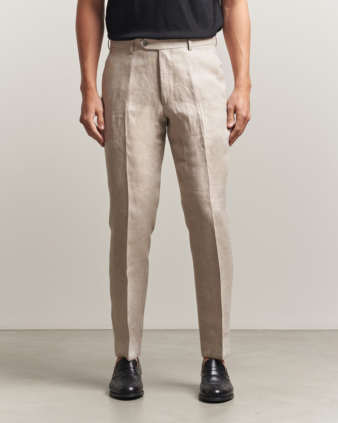 Uomini | Pantaloni | Oscar Jacobson | Dandy Linen Trousers Beige