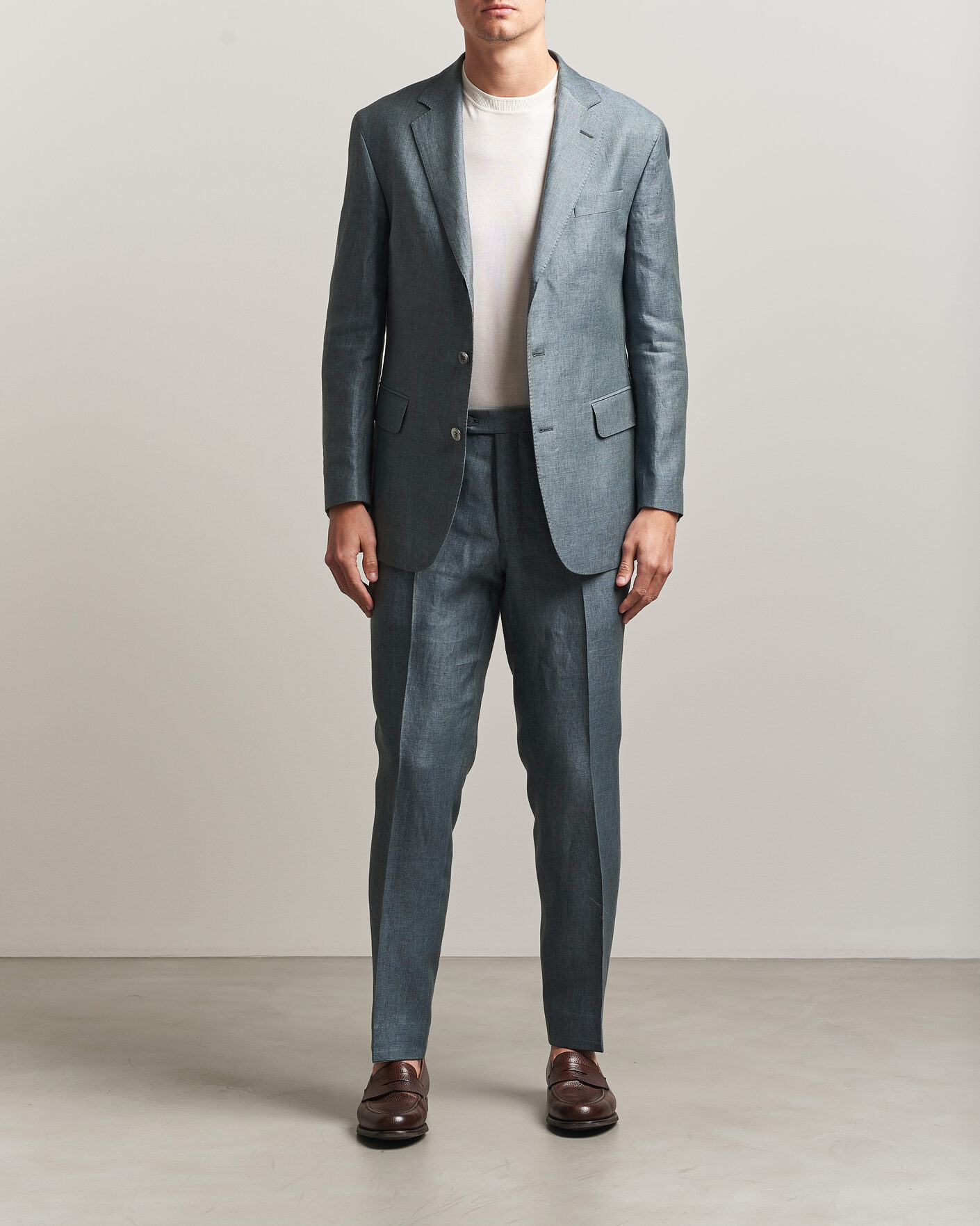 Uomini | Pantaloni | Oscar Jacobson | Dandy Linen Trousers Green