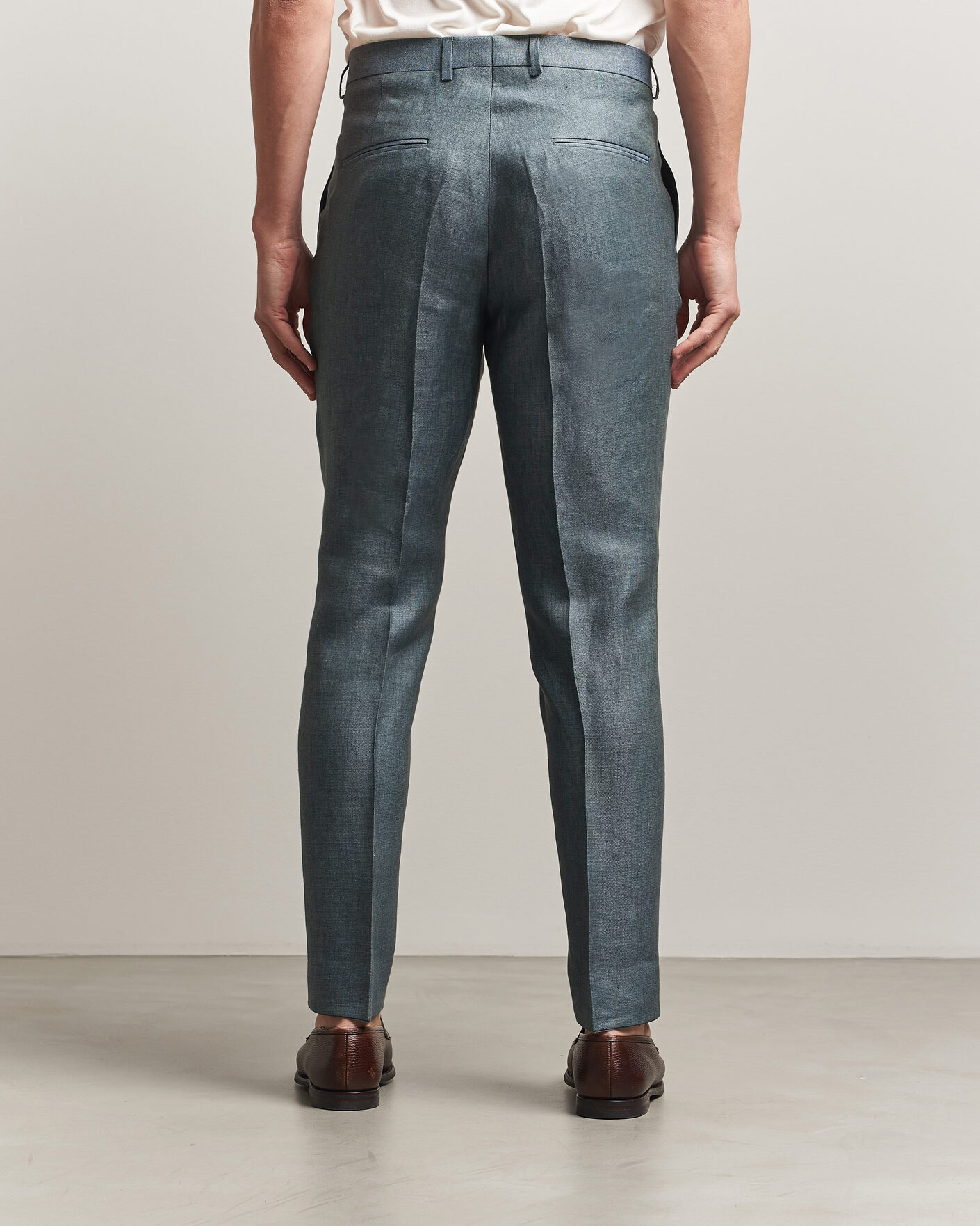 Uomini | Pantaloni | Oscar Jacobson | Dandy Linen Trousers Green