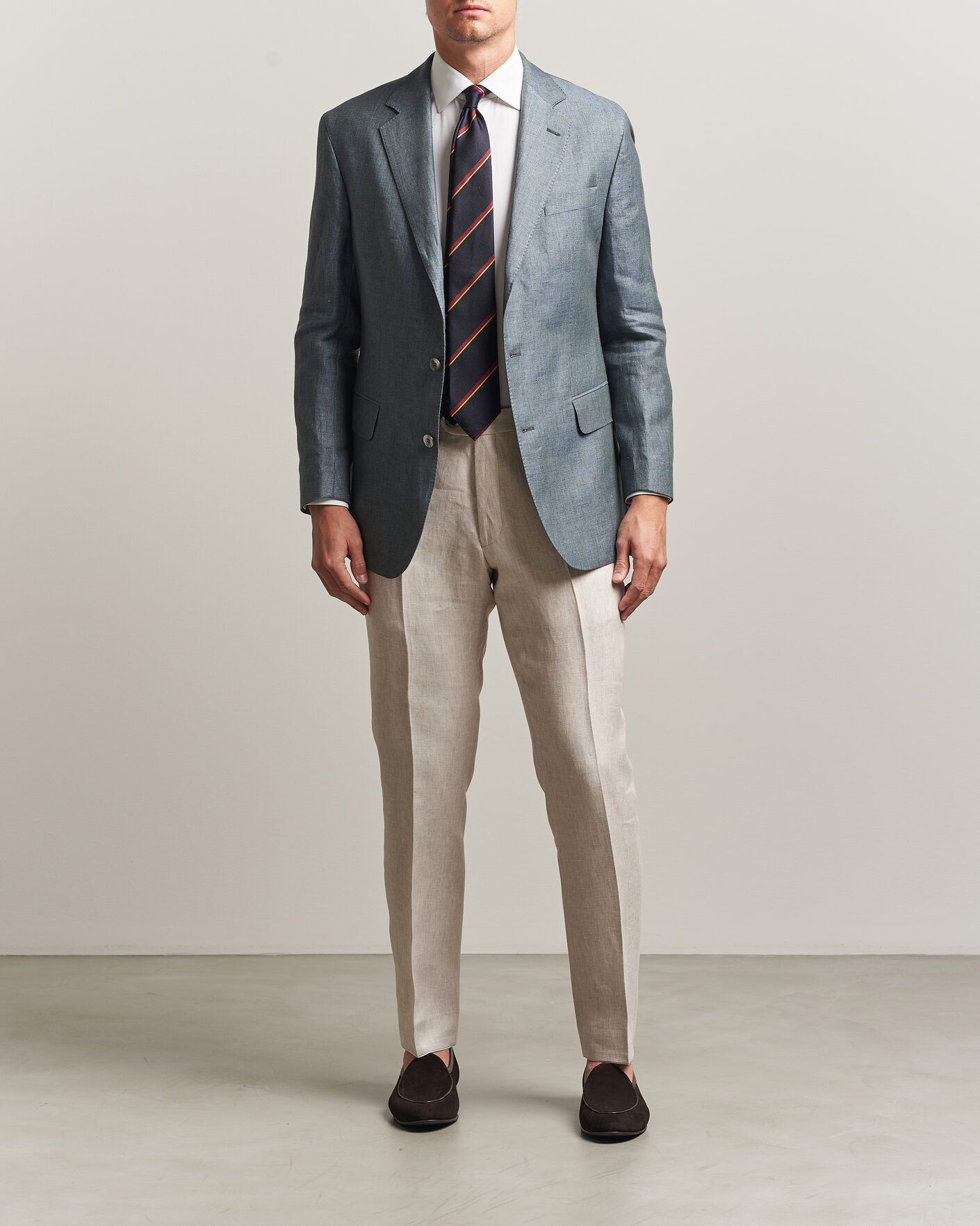 Uomini | Pantaloni | Oscar Jacobson | Dandy Linen Trousers Off White