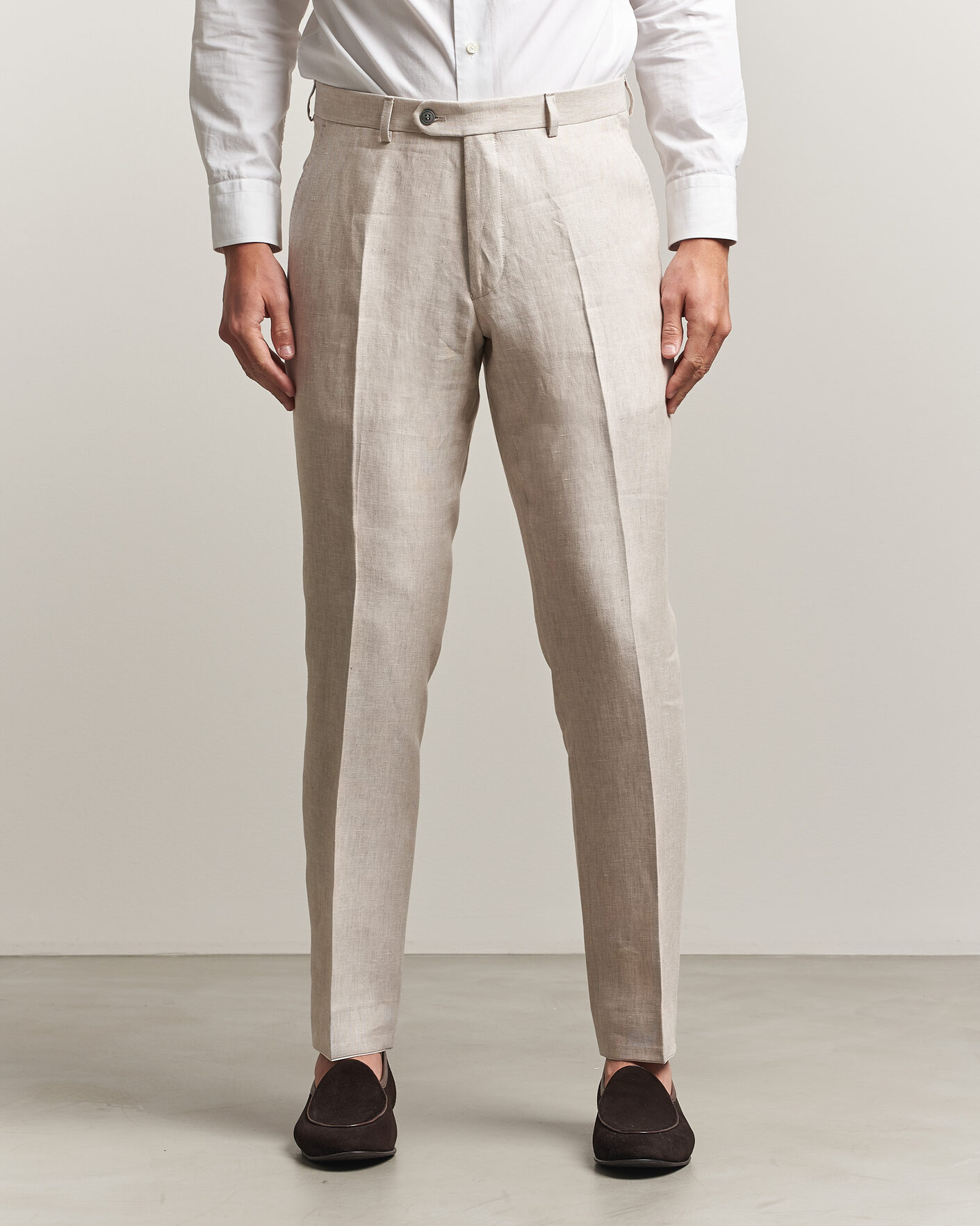 Uomini | Pantaloni | Oscar Jacobson | Dandy Linen Trousers Off White