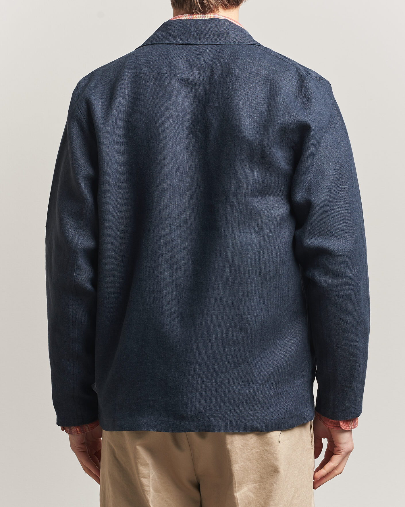Uomini | Camicie | Peregrine | Windsor Linen Shacket Navy Stripe