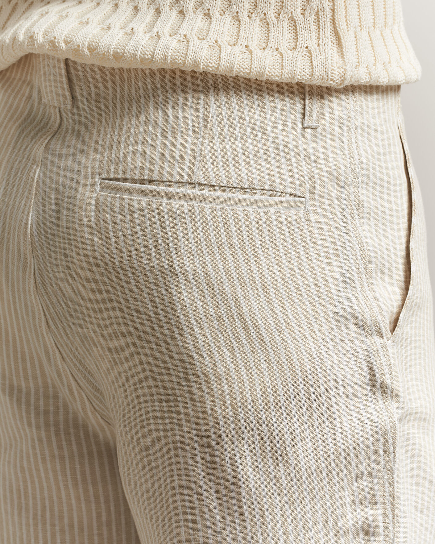 Uomini | Camicie | Peregrine | Windsor Linen Shorts Beige Stripe