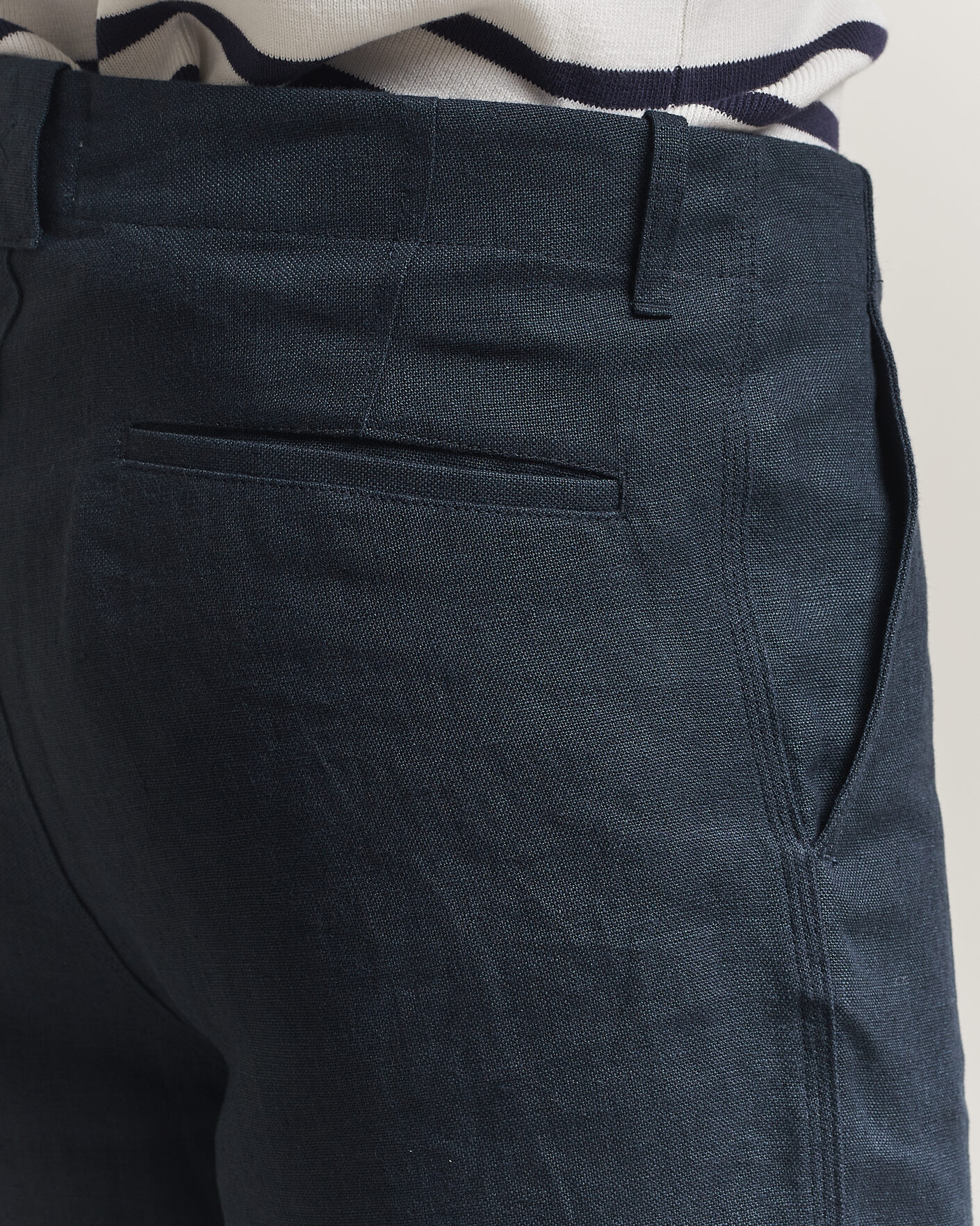 Uomini | Pantaloncini | Peregrine | Windsor Linen Shorts Navy Stripe