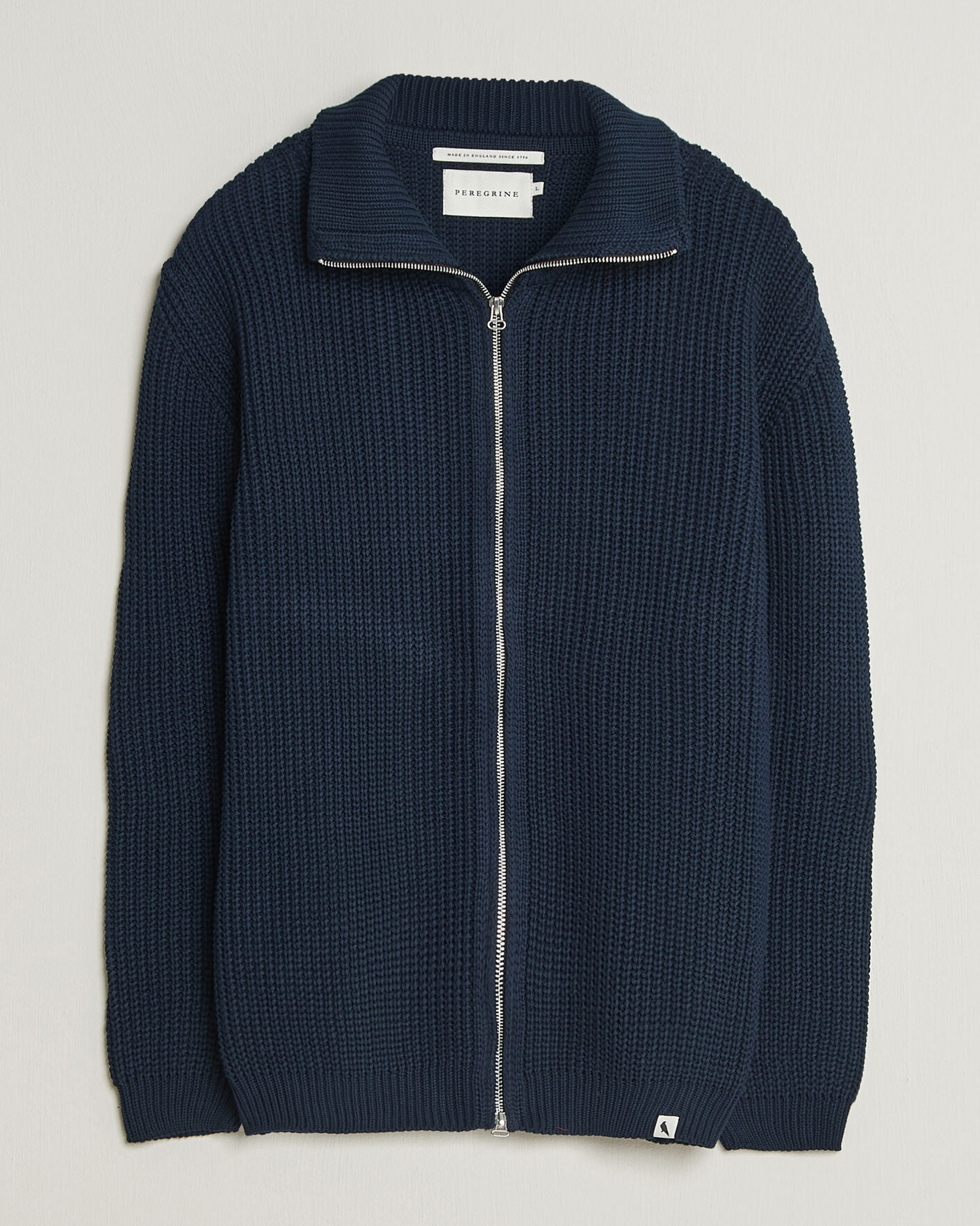 Uomini | Maglieria | Peregrine | River Cotton Zip Cardigan Navy