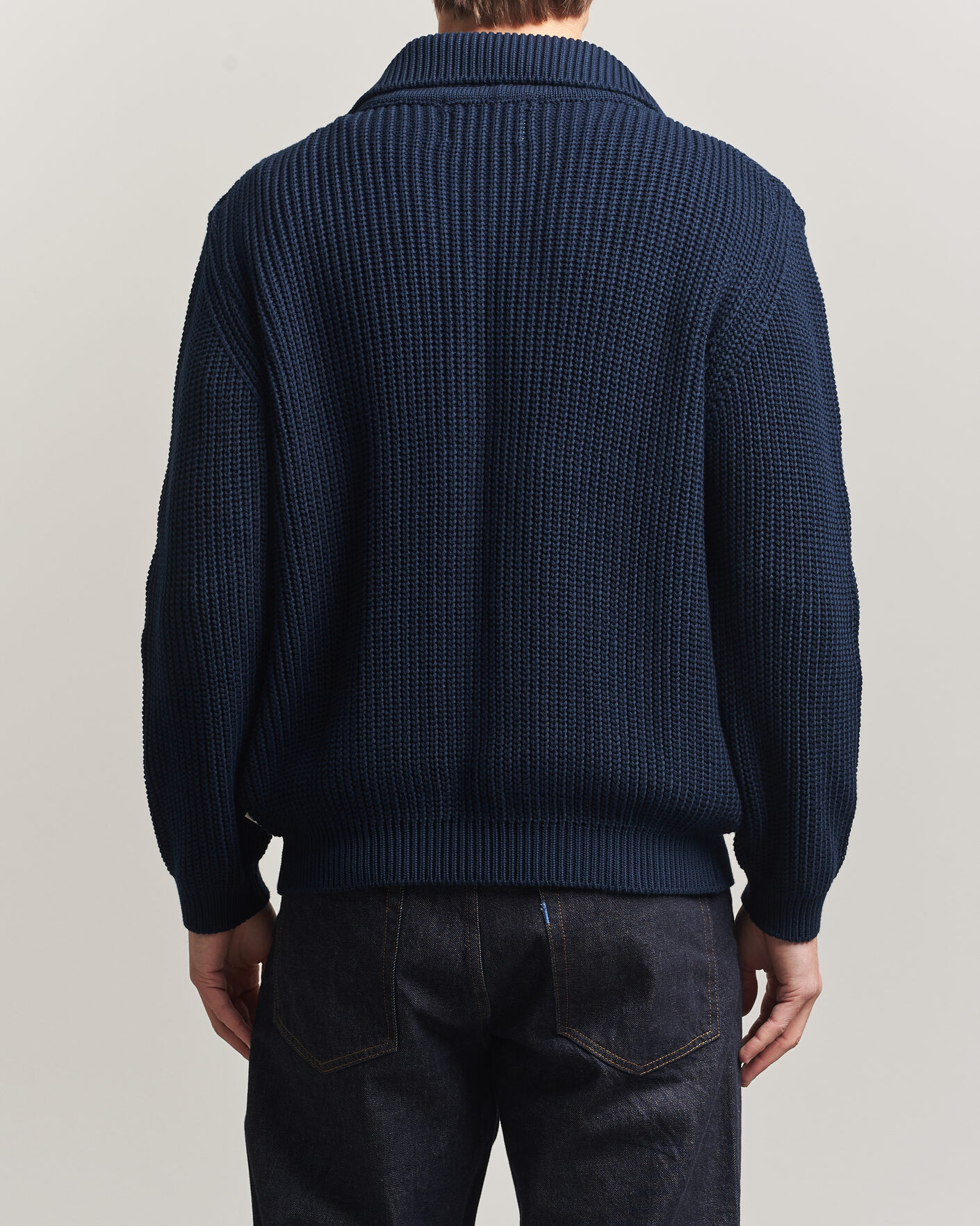 Uomini | Maglieria | Peregrine | River Cotton Zip Cardigan Navy