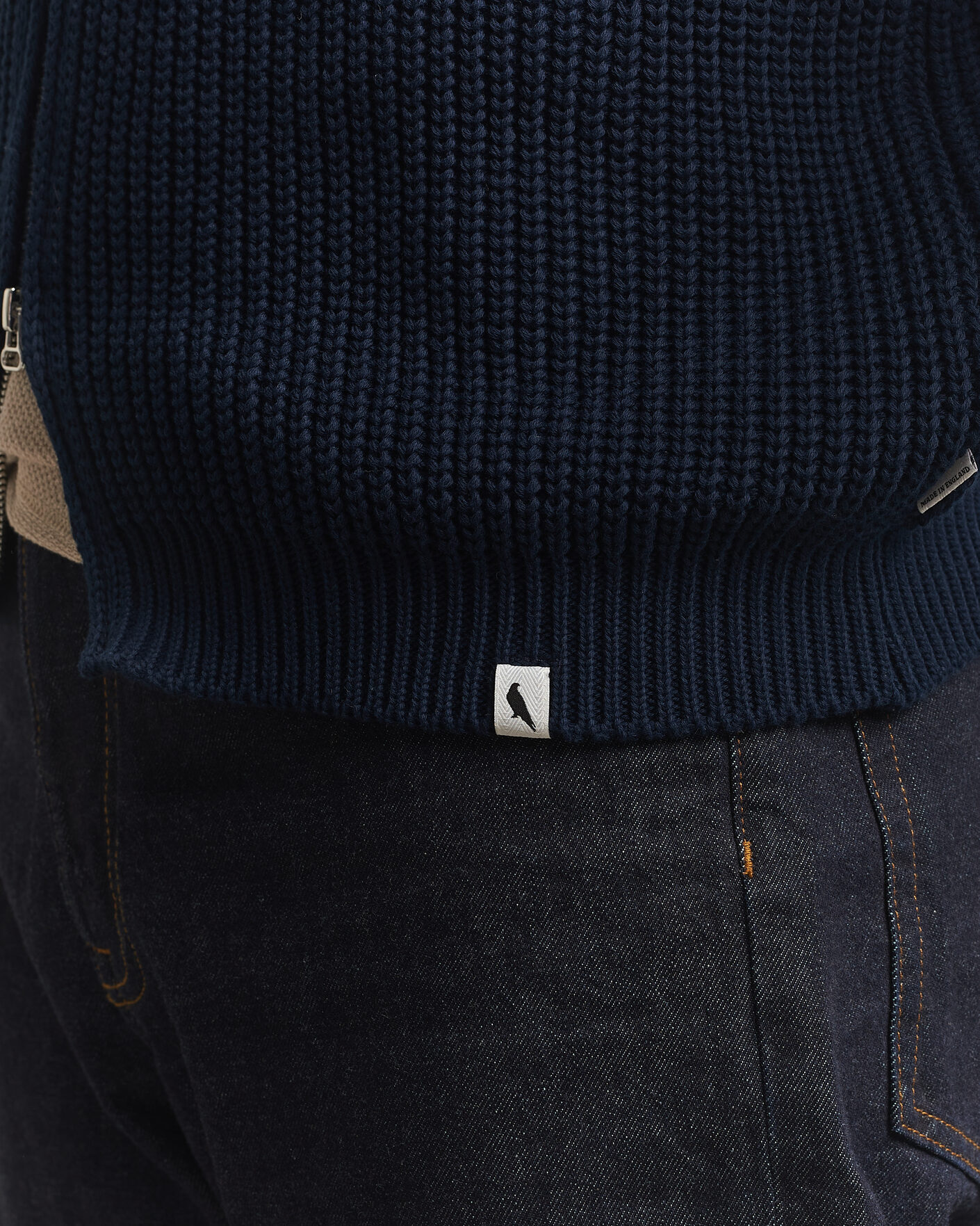 Uomini | Maglieria | Peregrine | River Cotton Zip Cardigan Navy